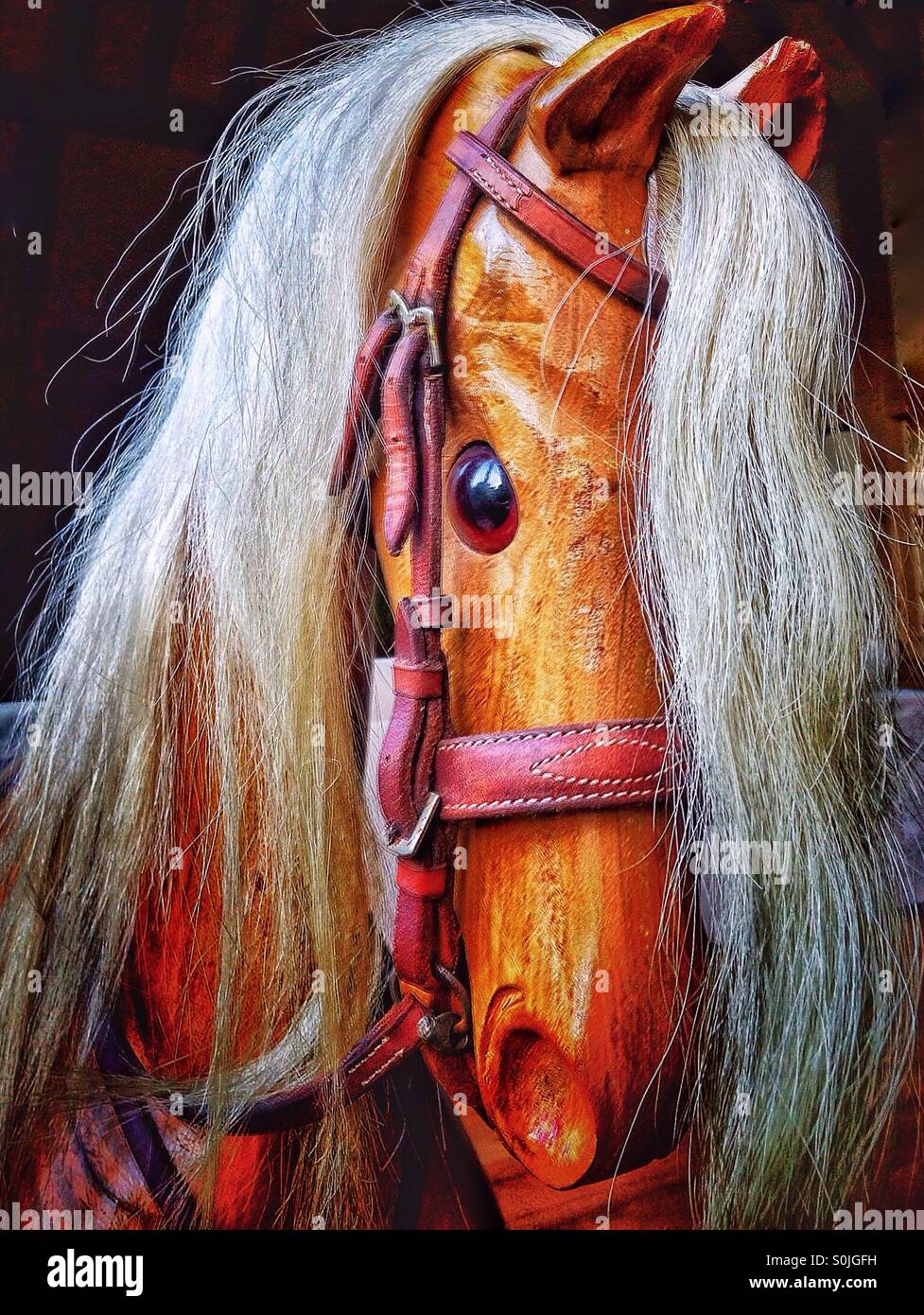 A child's wooden rocking horse Stock Photo Alamy
