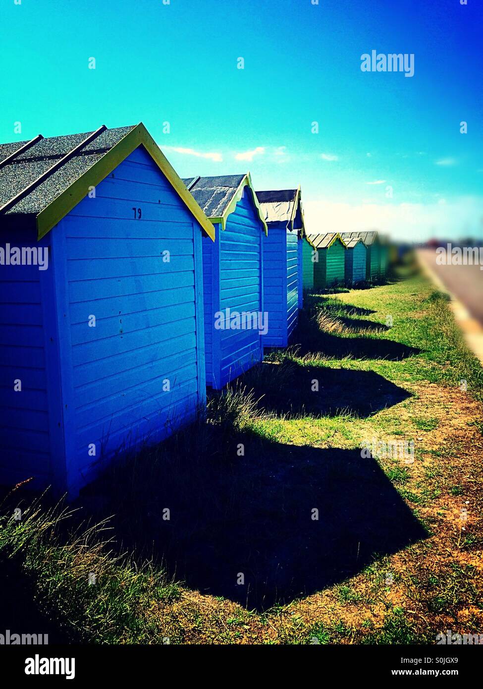Beach huts - Smartphone Captured Stock Image