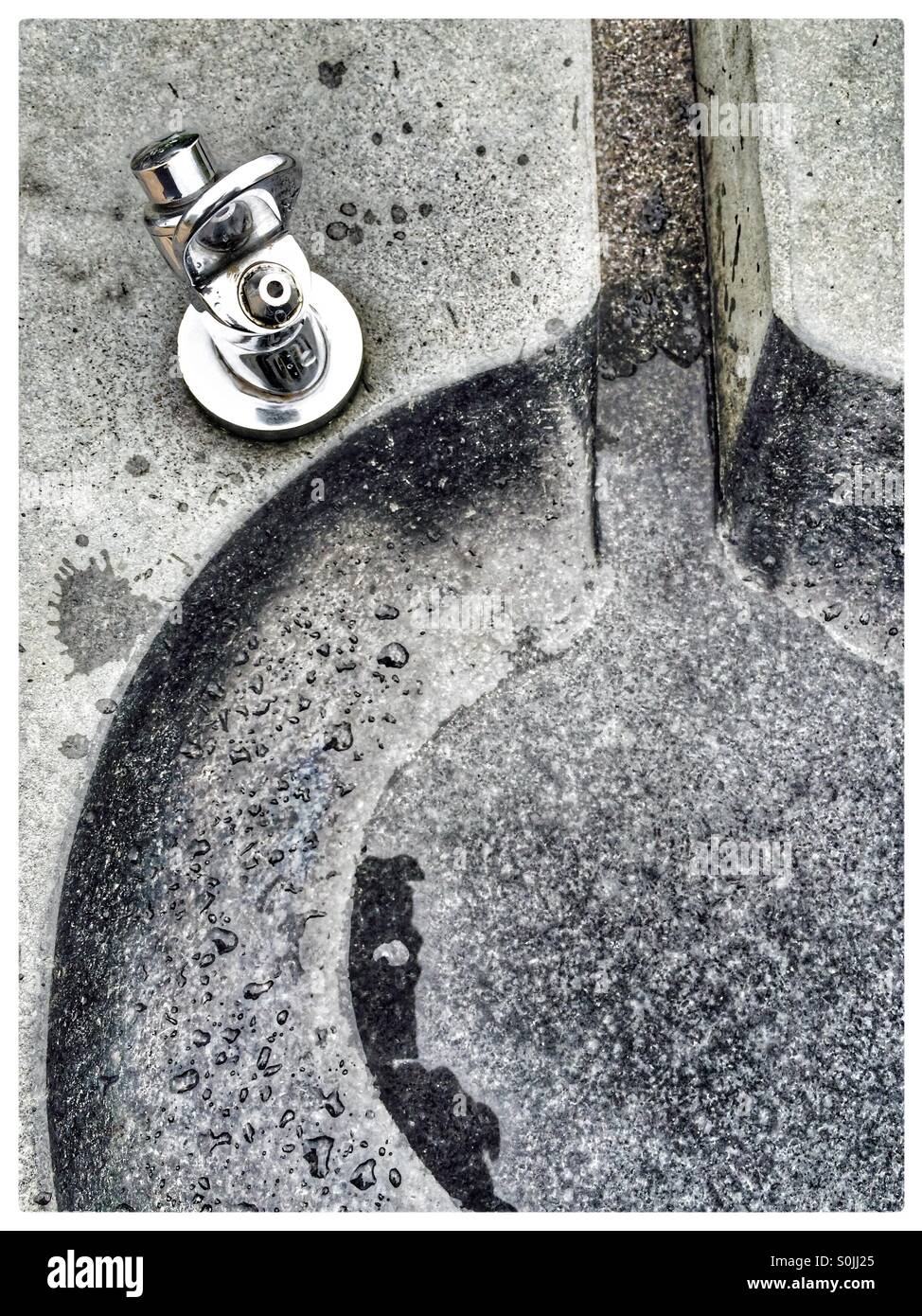 Water drinking fountain in Greenpoint park, Cape Town, South Africa. - Smartphone Captured Stock Image