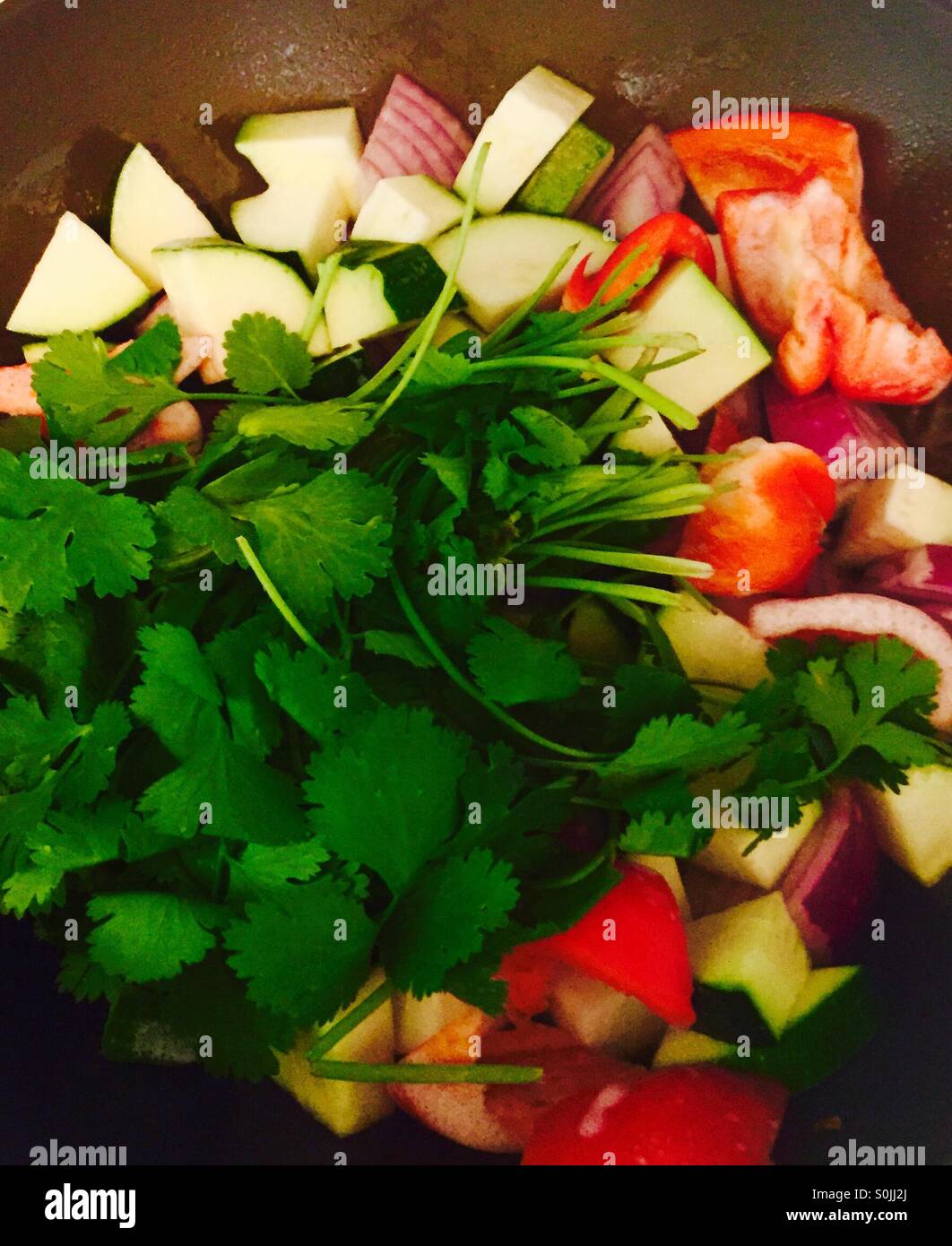 Cooking veggies Stock Photo