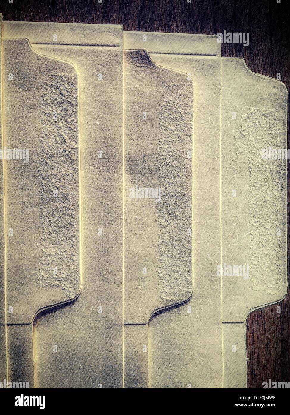 Three blank manila file folders - Smartphone Captured Stock Image