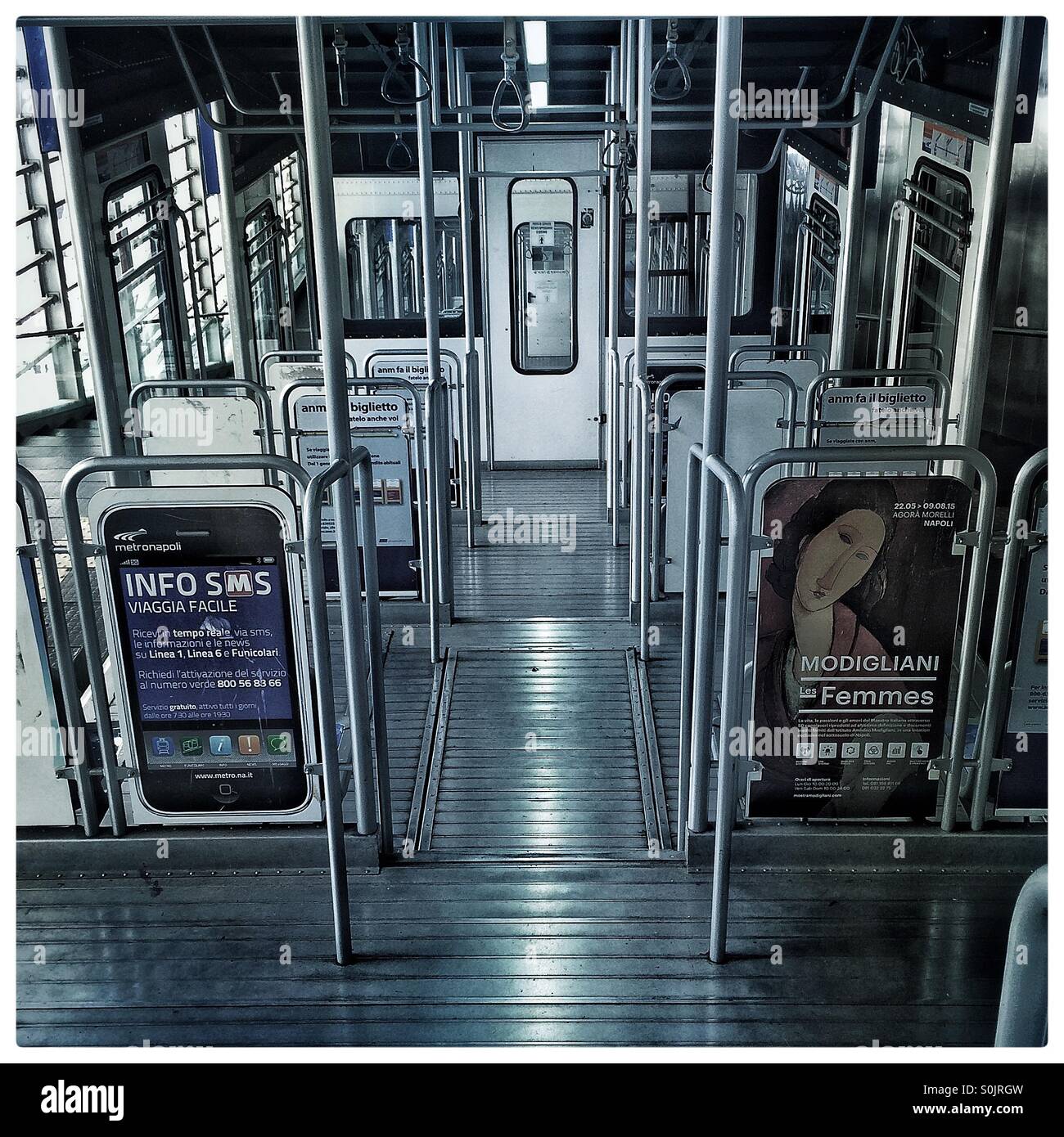 Interior funicular train carriage Naples - Smartphone Captured Stock Image