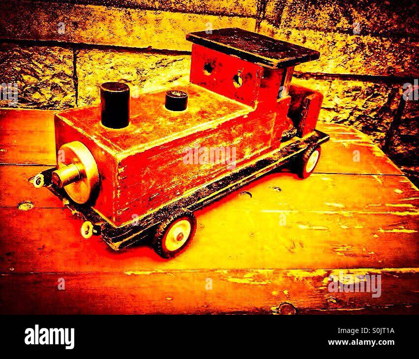 Vintage Wooden Toy - Smartphone Captured Stock Image