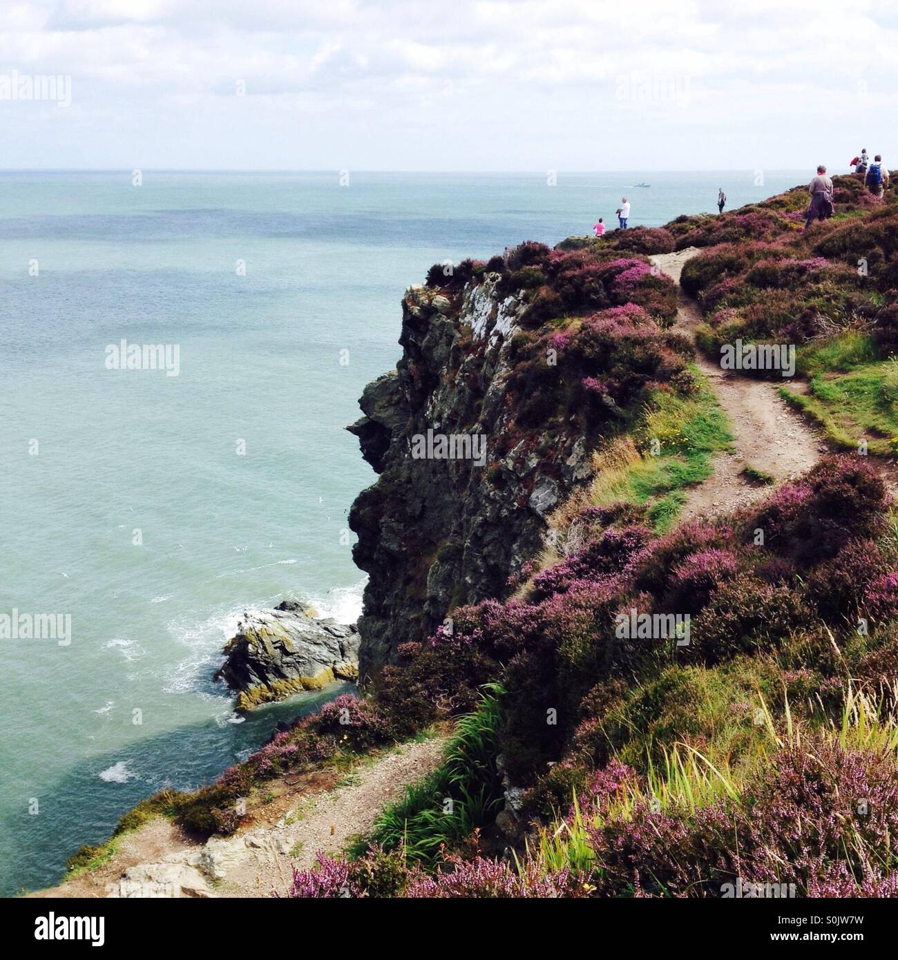 Tourists at Howth Head in Dublin Stock Photo