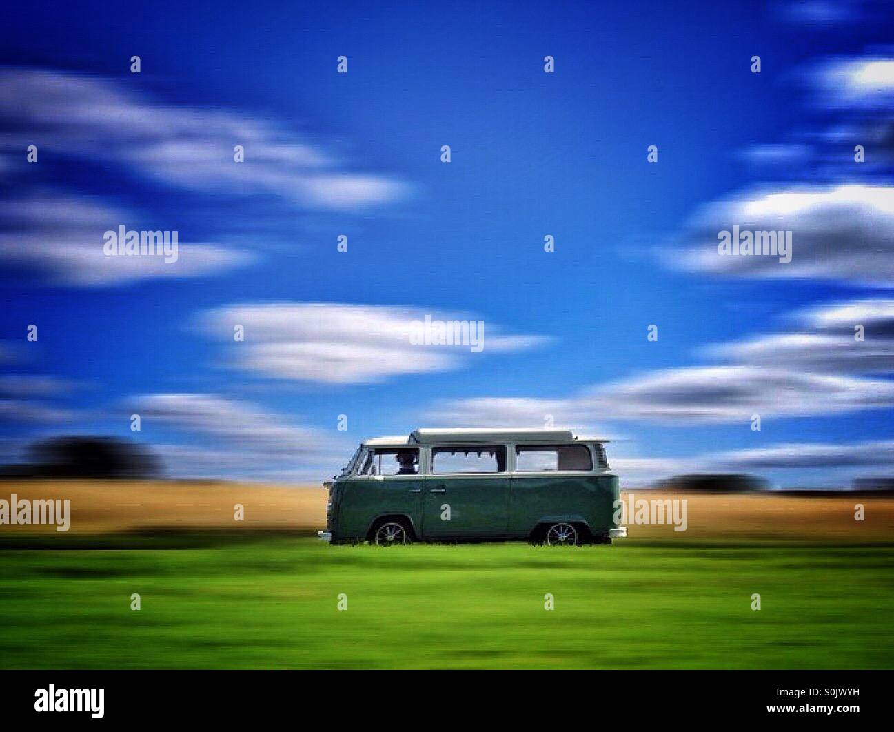 VW campervan - Smartphone Captured Stock Image