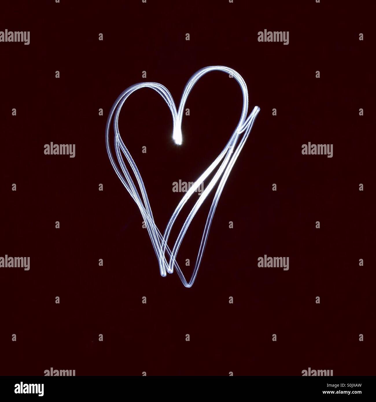 Light painting heart shape - Smartphone Captured Stock Image