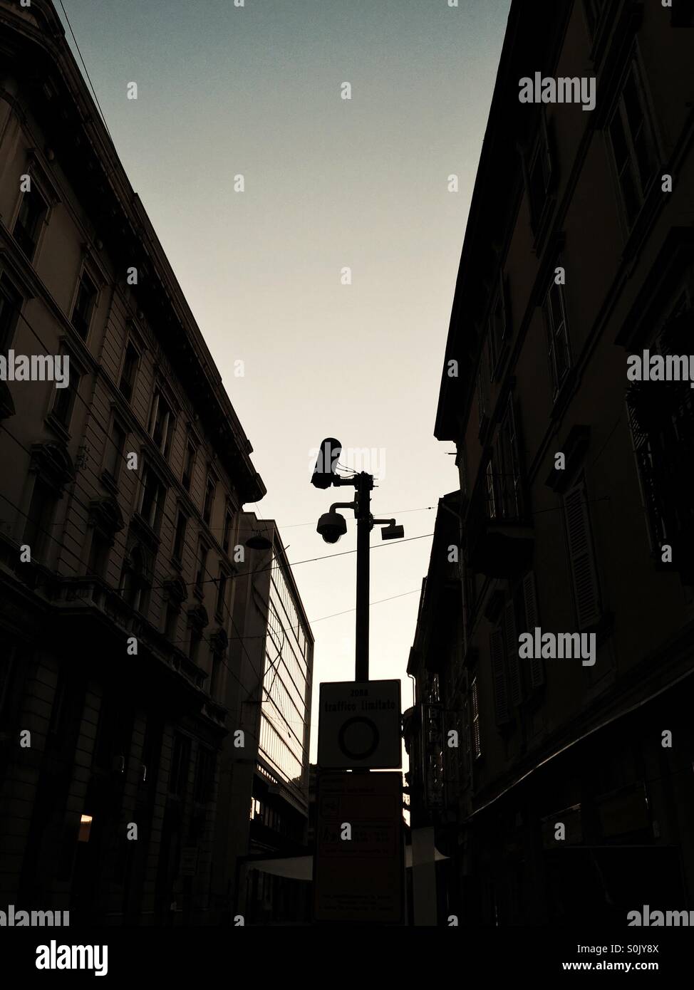 Cctv city control big brother - Smartphone Captured Stock Image