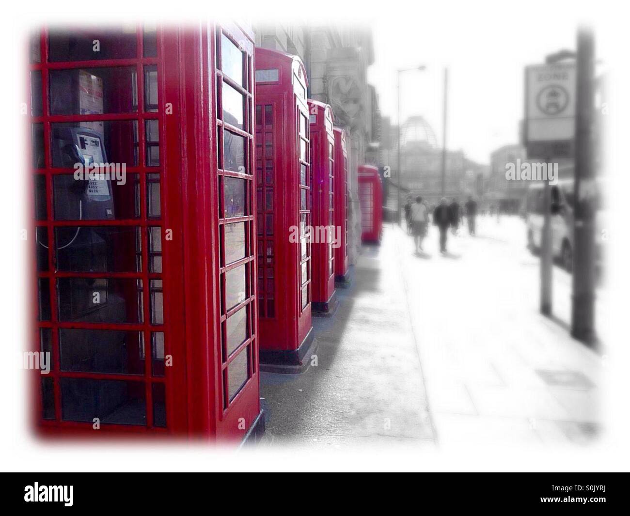 Blackpool Telephone Boxes Stock Photo Alamy