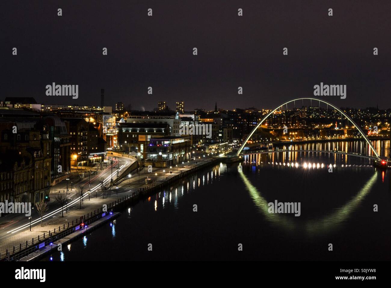 Newcastle quayside at night - Smartphone Captured Stock Image