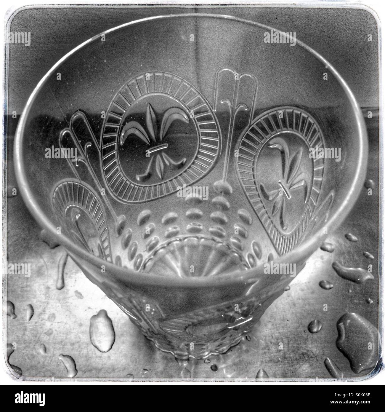 Black and white photo of plastic glass. - Smartphone Captured Stock Image