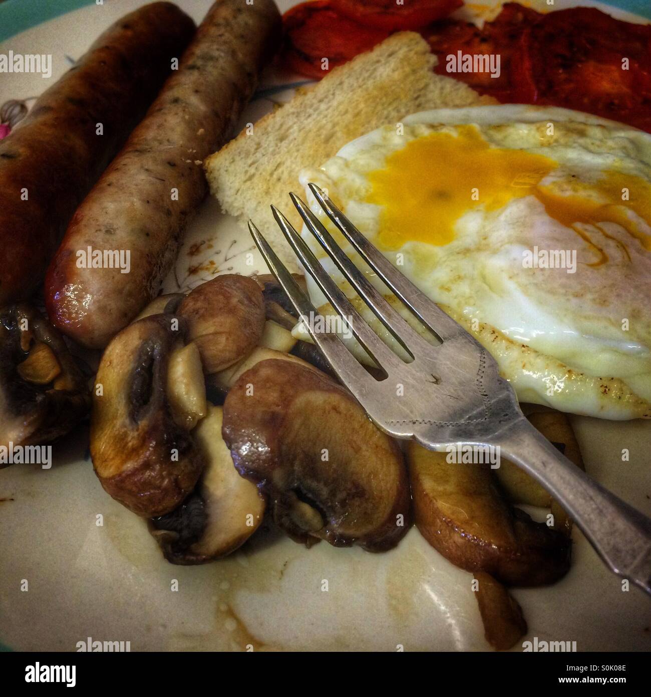 Full English English breakfast fry up greasy spoon Stock Photo Alamy