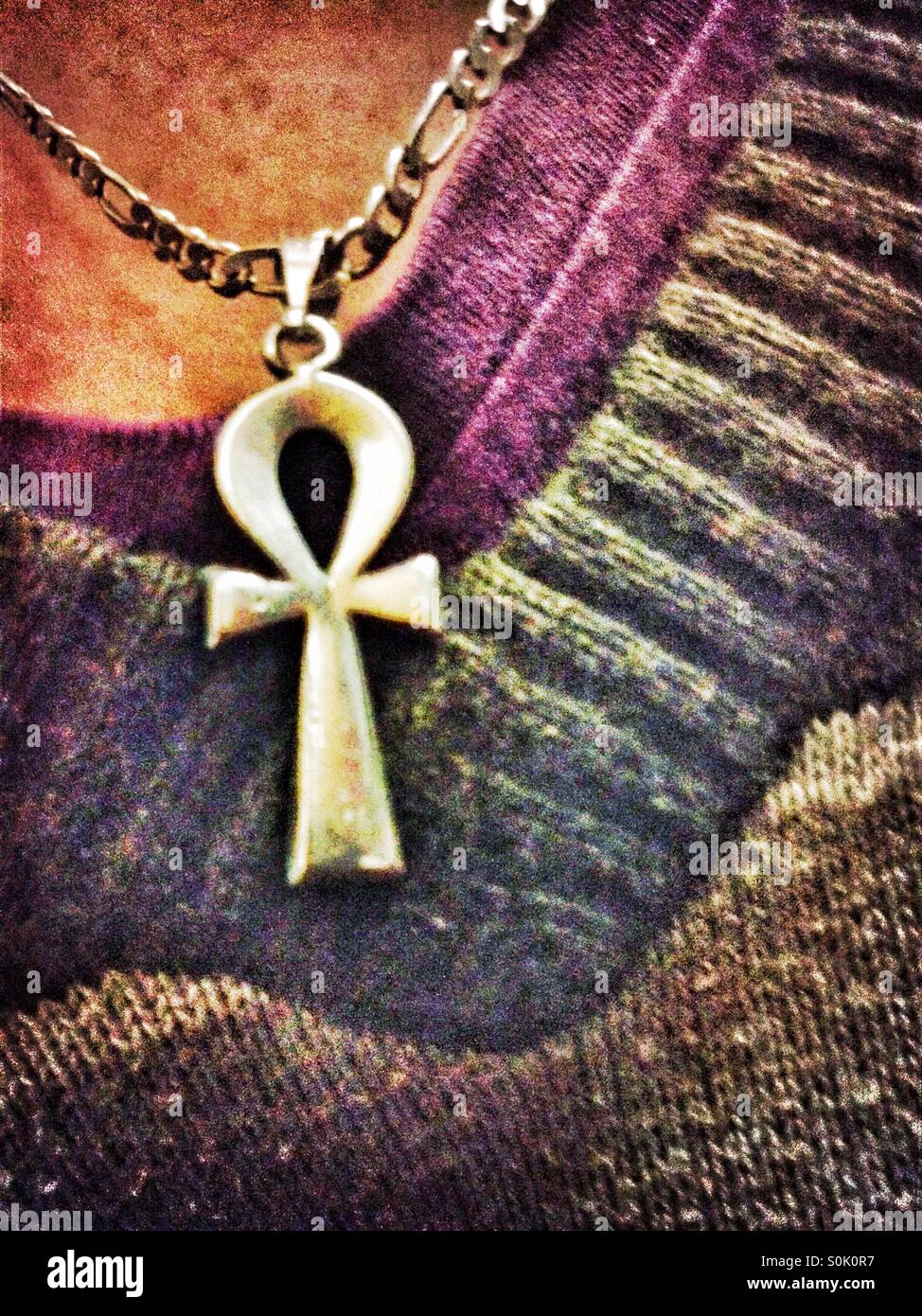 Ankh necklace. - Smartphone Captured Stock Image
