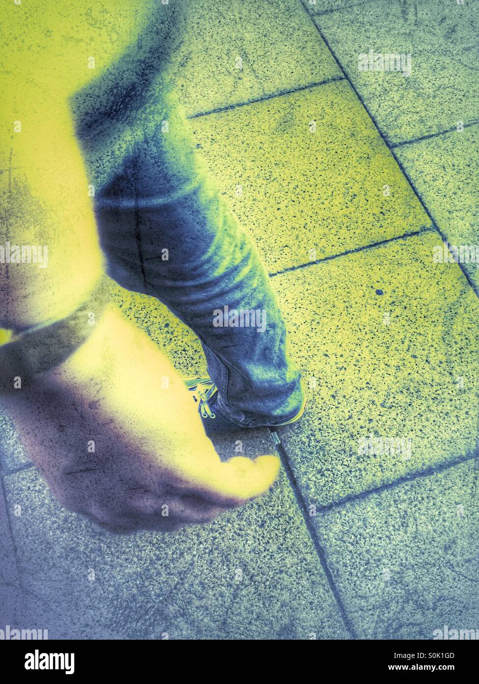 Close up of a man walking past - Smartphone Captured Stock Image