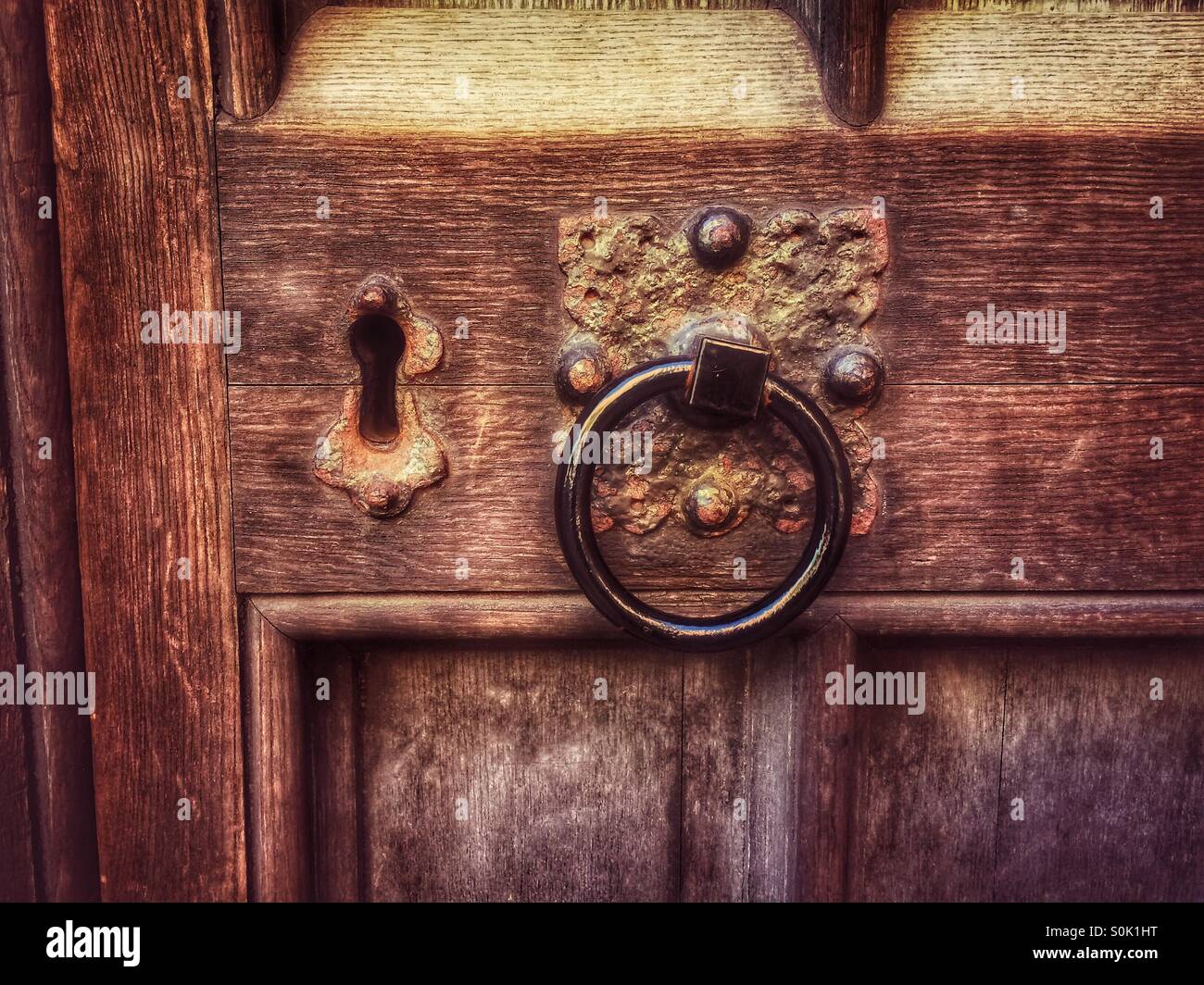 Ornate door handle and lock - Smartphone Captured Stock Image