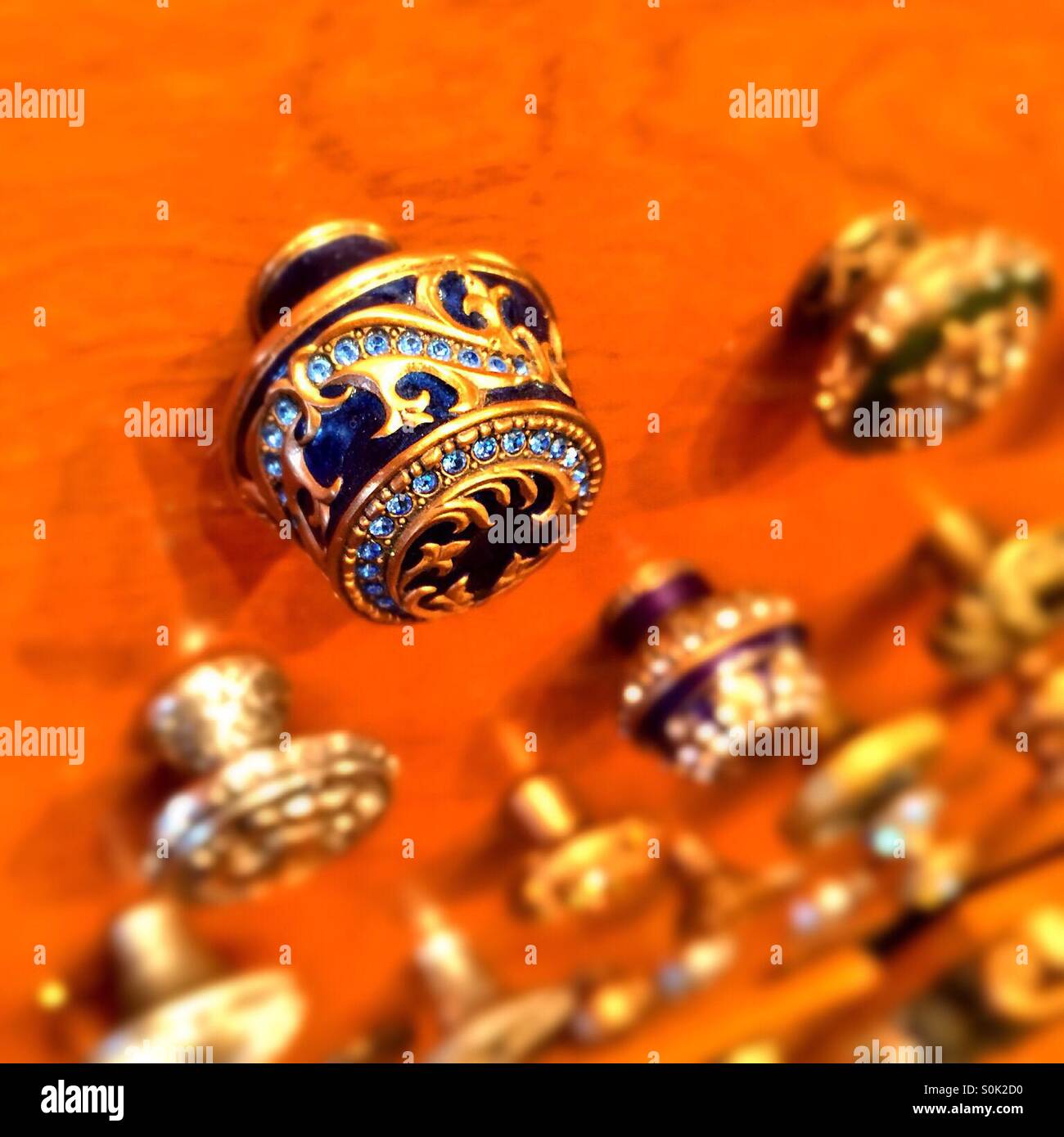 Decorative knob and pull handles on display at hardware store. - Smartphone Captured Stock Image
