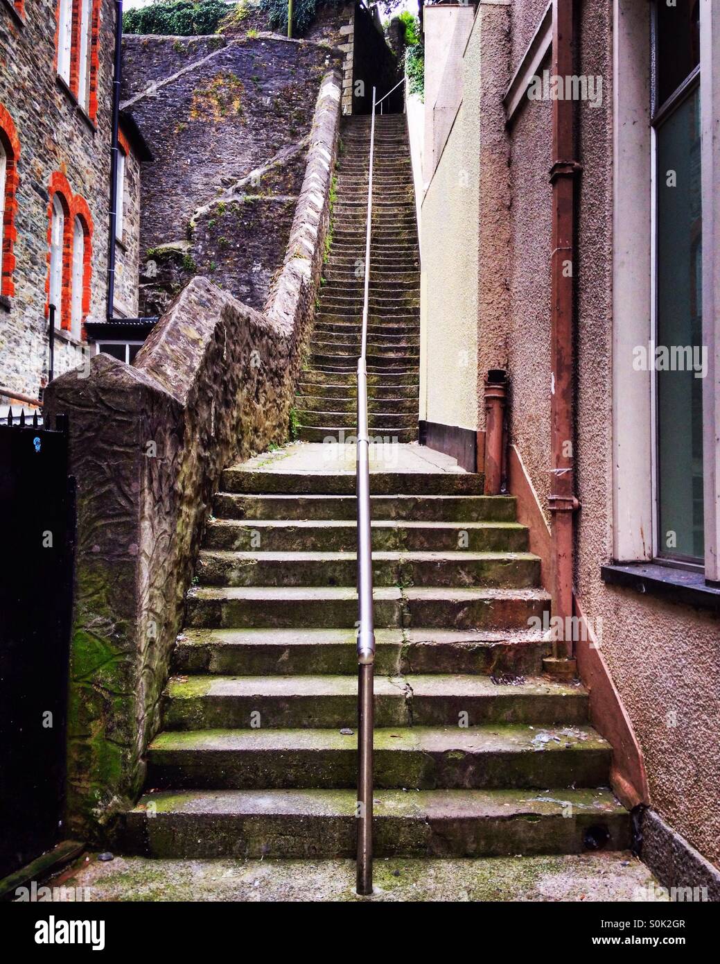 Jacob's Ladder steps in Falmouth Cornwall England. - Smartphone Captured Stock Image