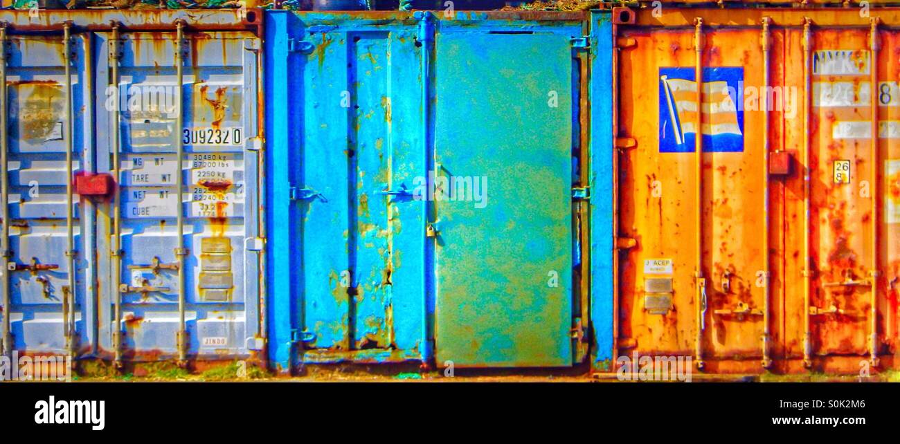 Three metal containers - Smartphone Captured Stock Image