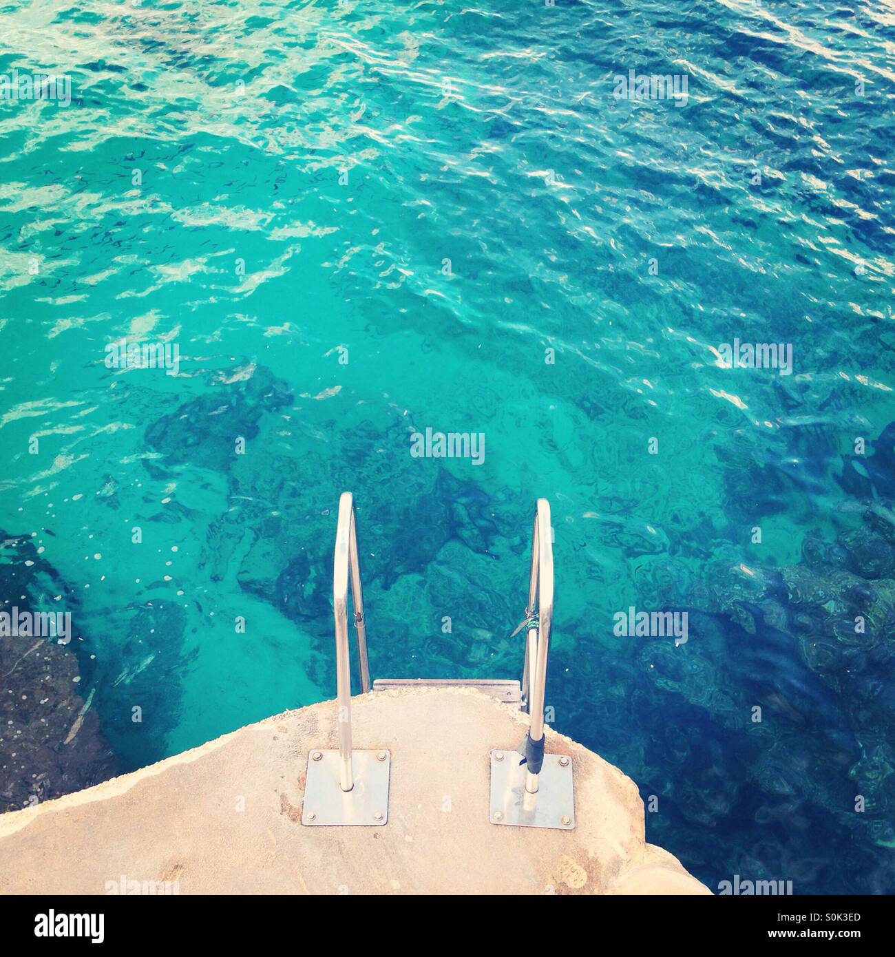 Steps into the Med - Smartphone Captured Stock Image