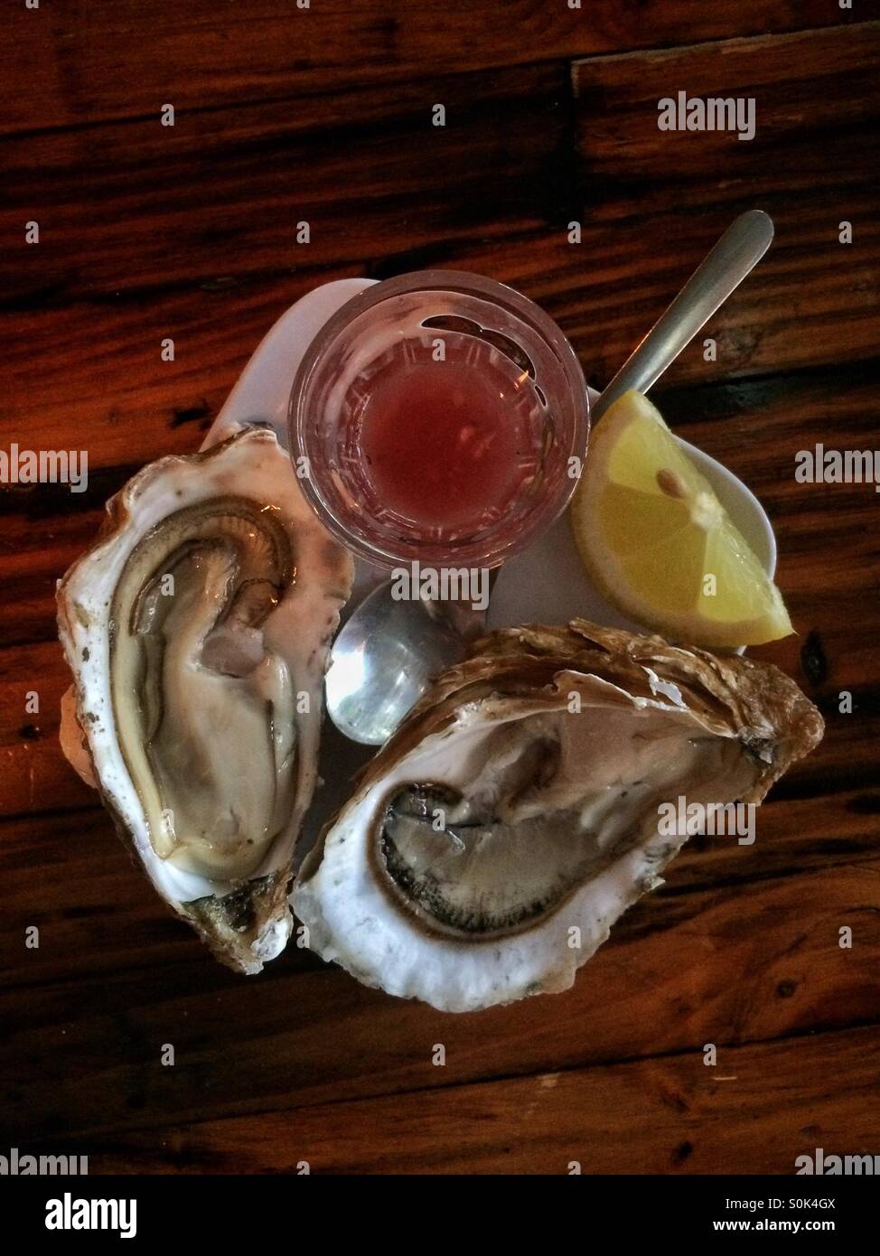 Fresh Alaskan oysters on the half shell Stock Photo Alamy