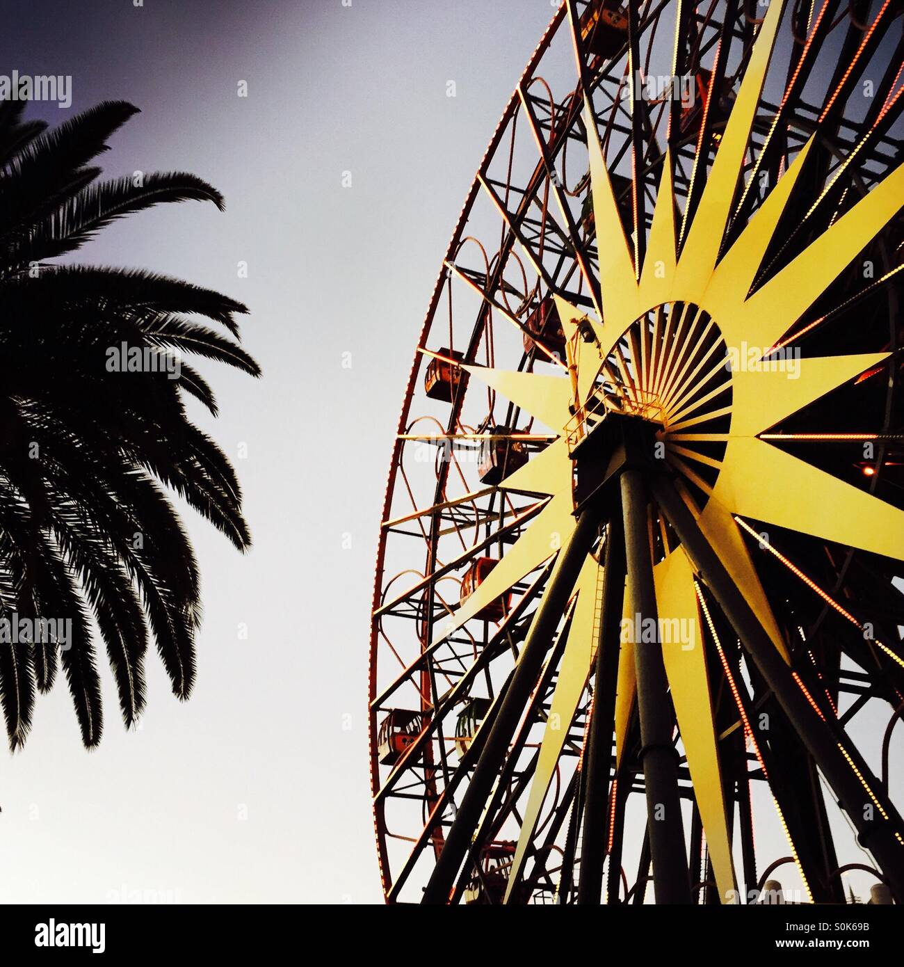 Mickey's Fun Wheel at Disney's California adventure park. Anaheim, California USA. Stock Photo