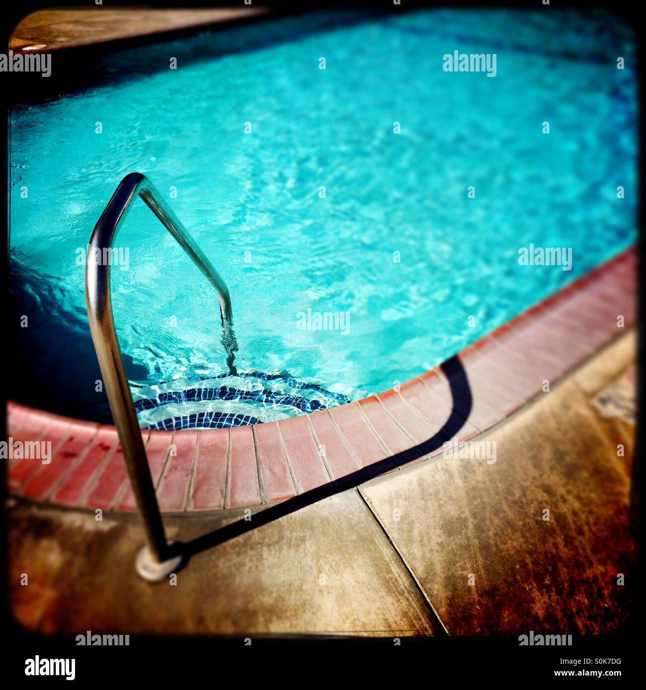 A ladder and steps at an empty swimming pool Stock Photo Alamy