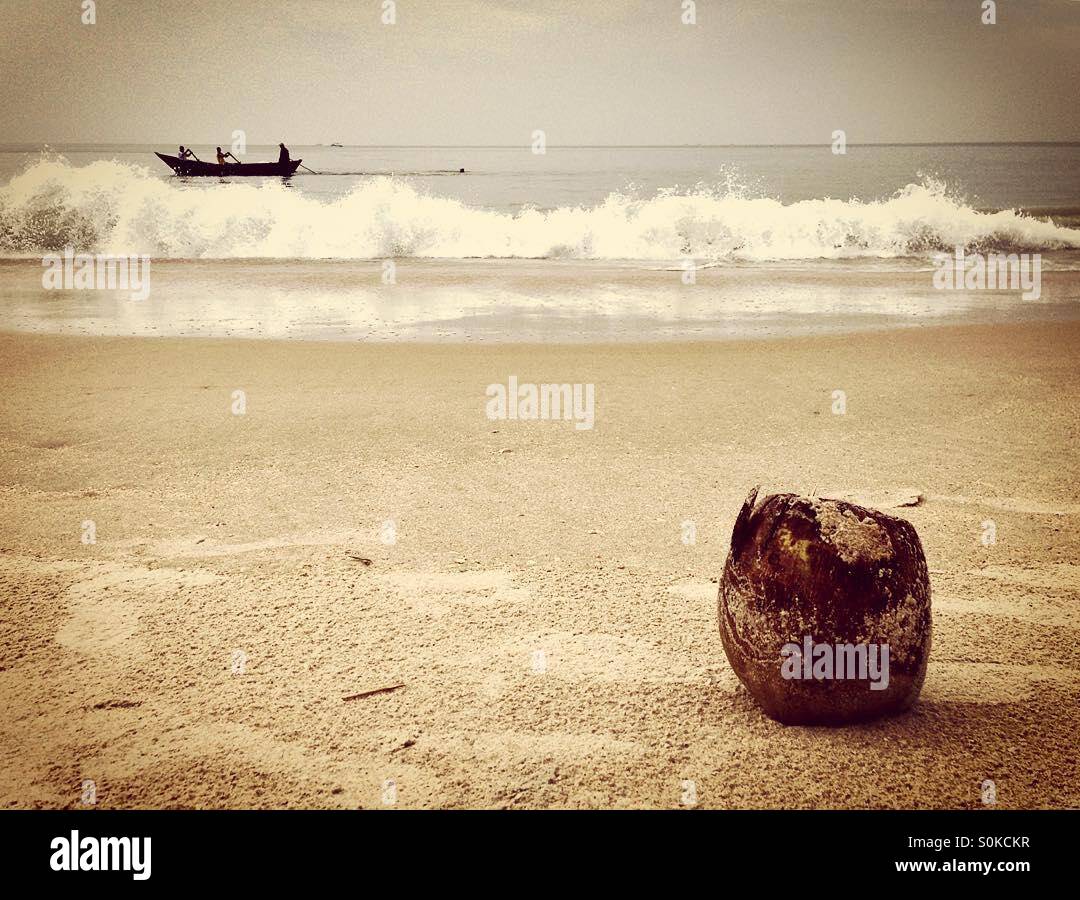 Sailing by the coconut beach - Smartphone Captured Stock Image