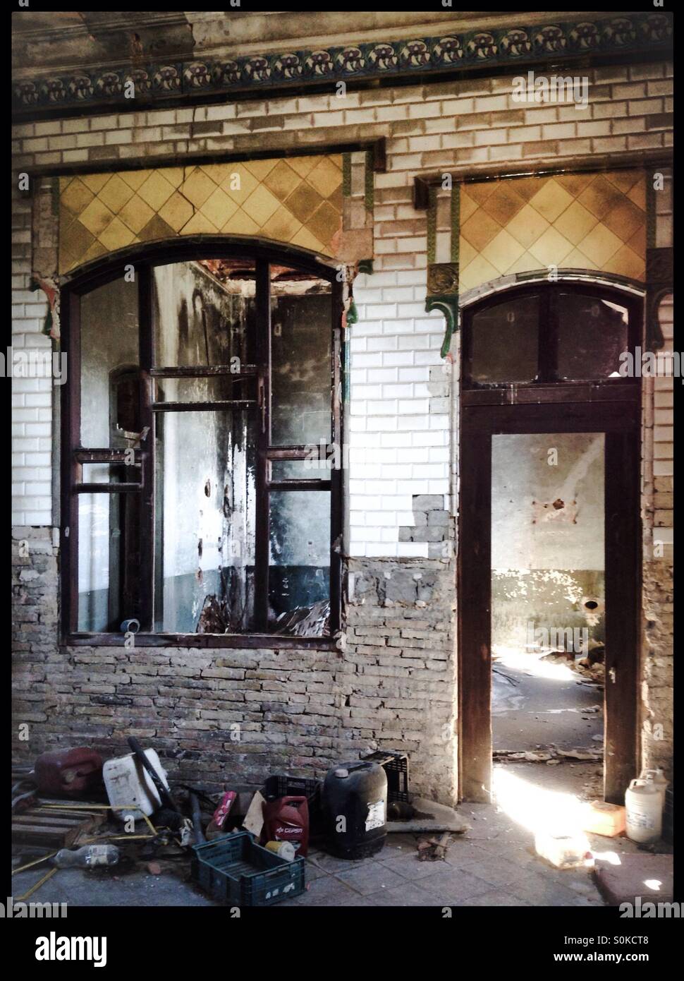 Abandoned railway station, Spain. - Smartphone Captured Stock Image