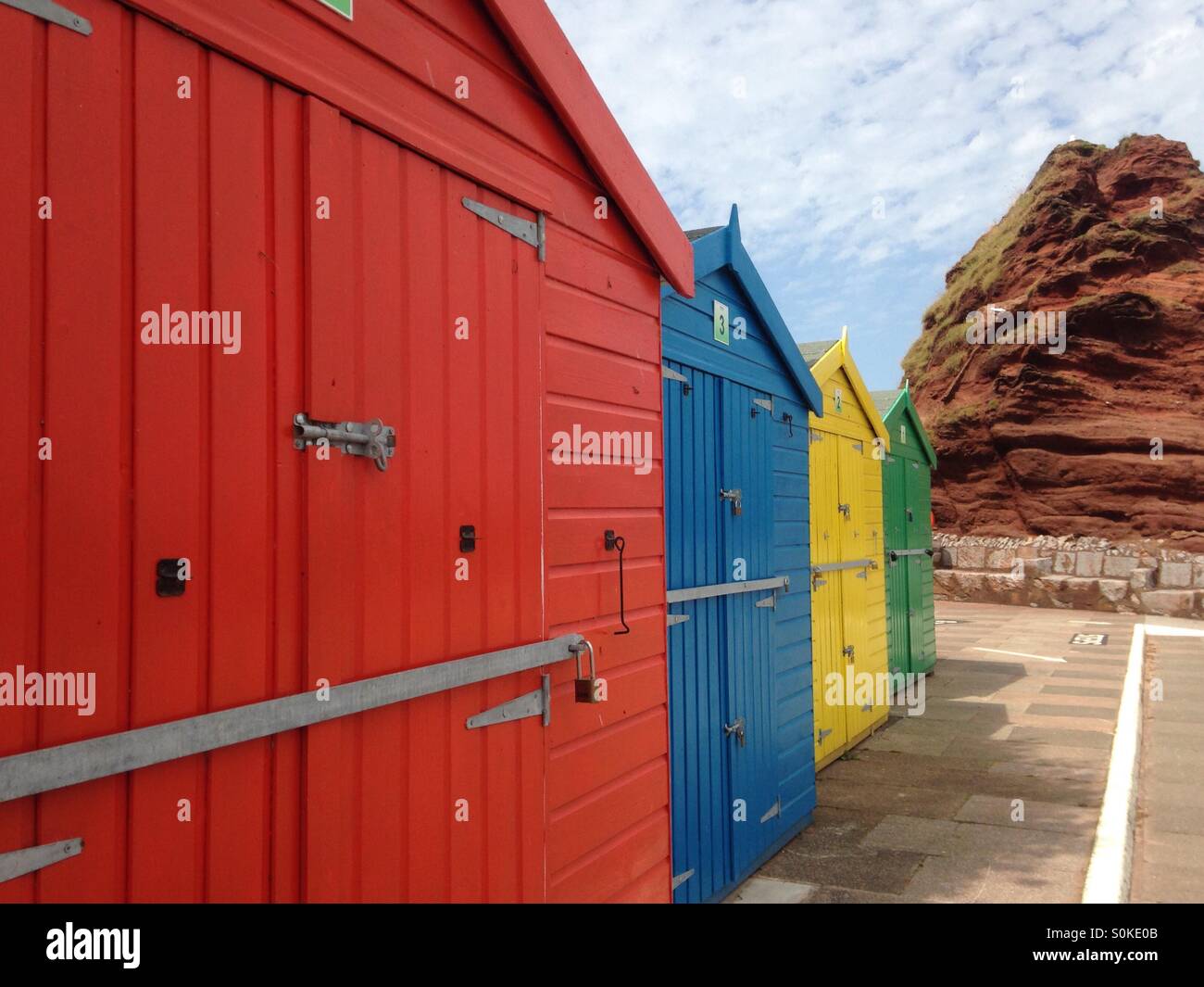 Beach huts Stock Photo