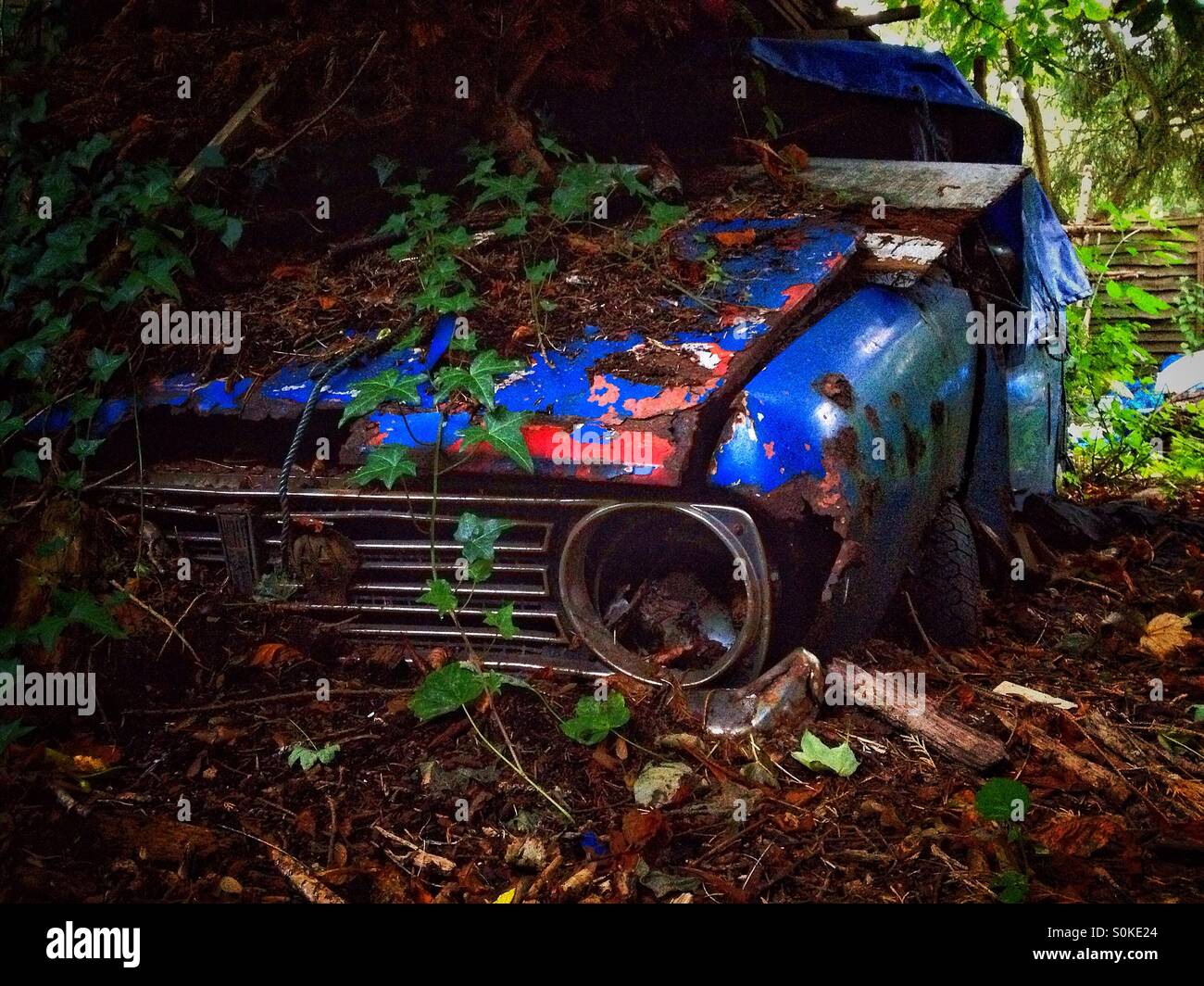 Old rusty derelict Fiat car - Smartphone Captured Stock Image