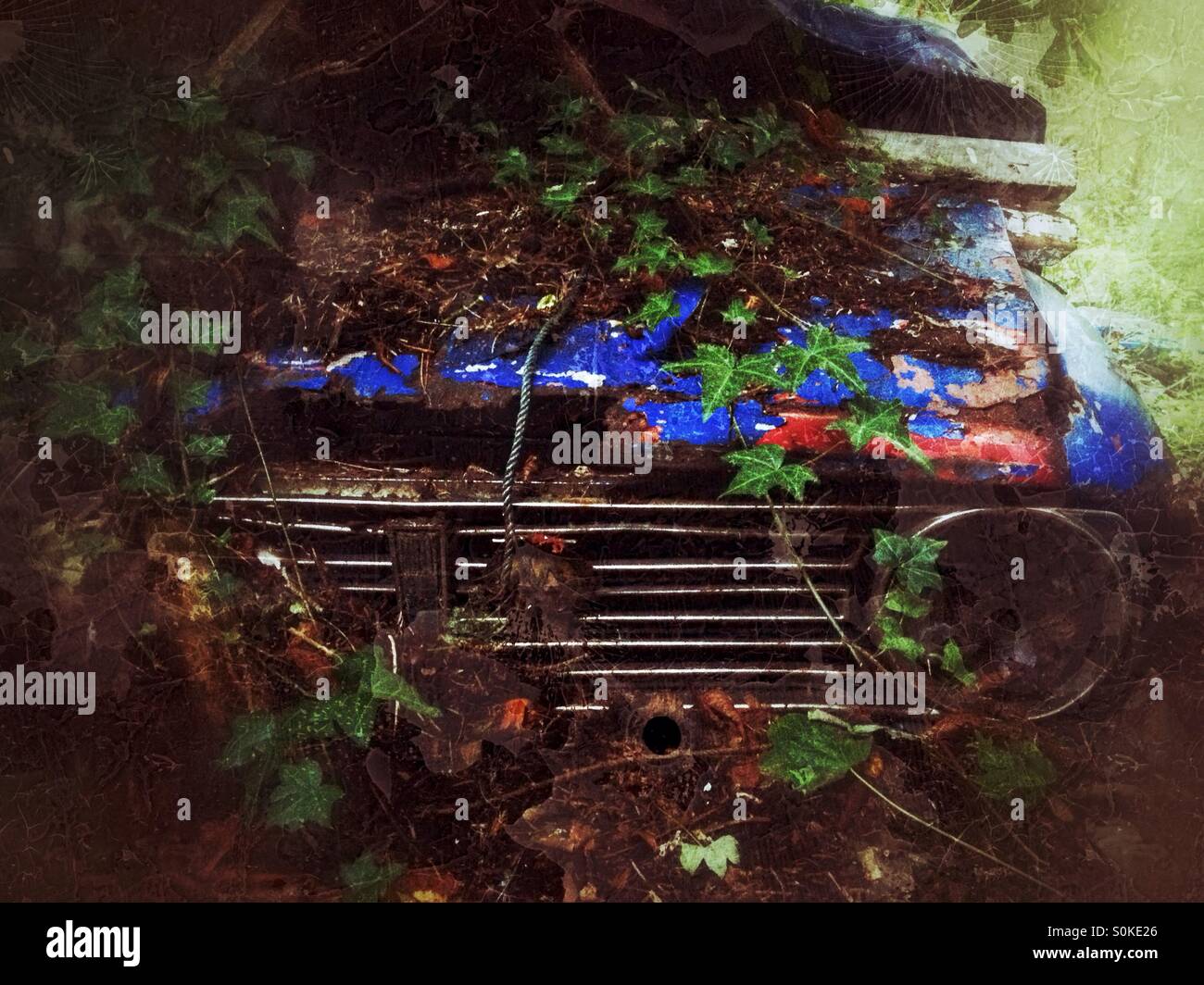 Old rusty derelict fiat car - Smartphone Captured Stock Image