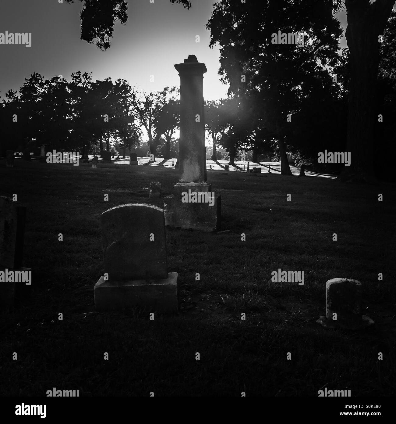 Spooky cemetery Stock Photo