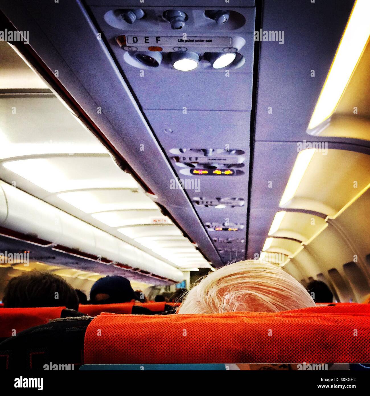 Passengers in an airplane - Smartphone Captured Stock Image