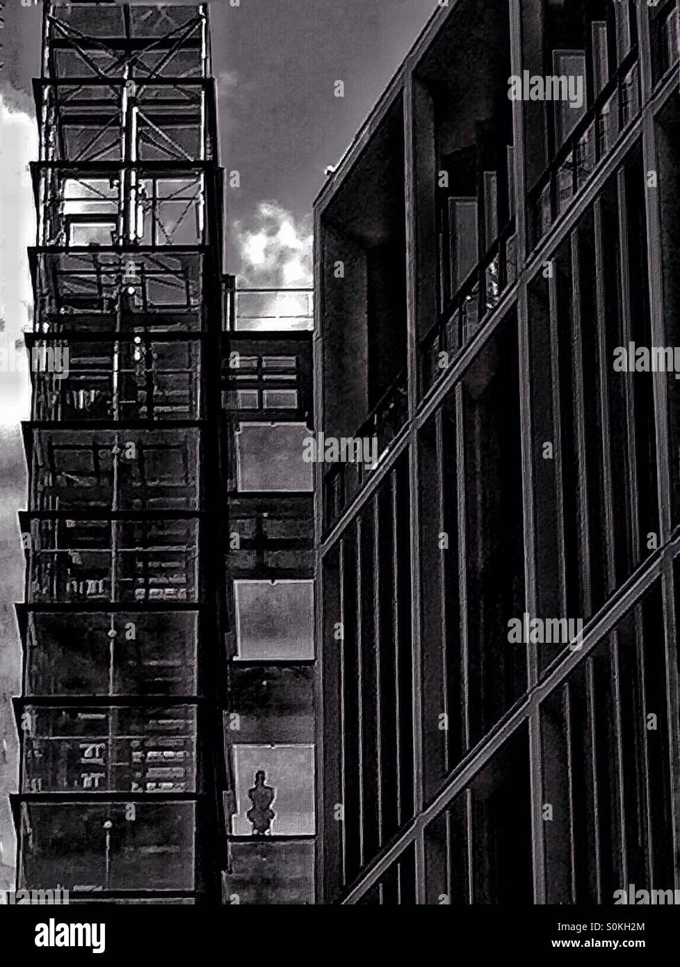 Figure in a building - Smartphone Captured Stock Image