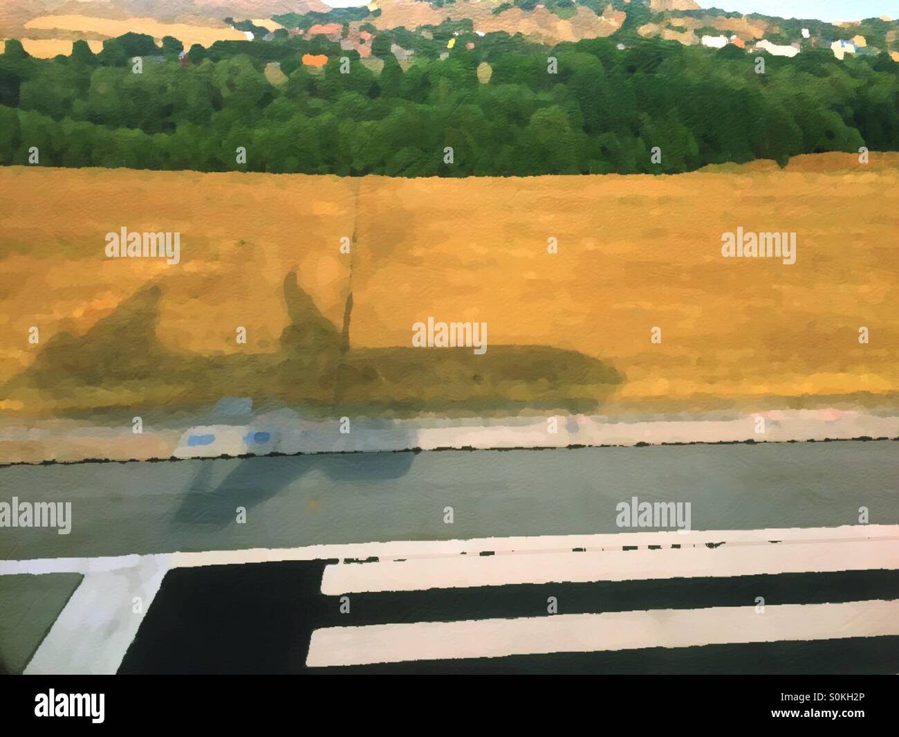 Plane landing airport - Smartphone Captured Stock Image