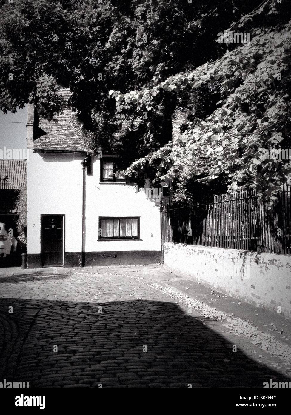 The house known as the Exorcist's House next to St Nicholas chapel, King's Lynn.  Infrared effect. - Smartphone Captured Stock Image