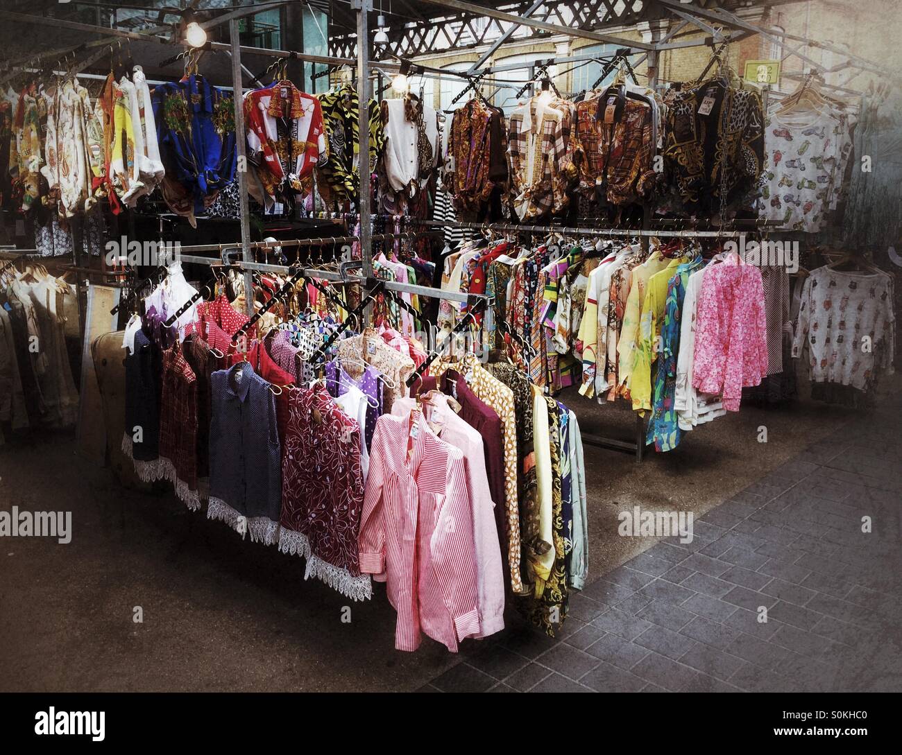 Clothes sale on market stall hi-res stock photography and images - Alamy