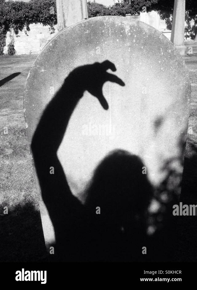 Grave shadow - Smartphone Captured Stock Image