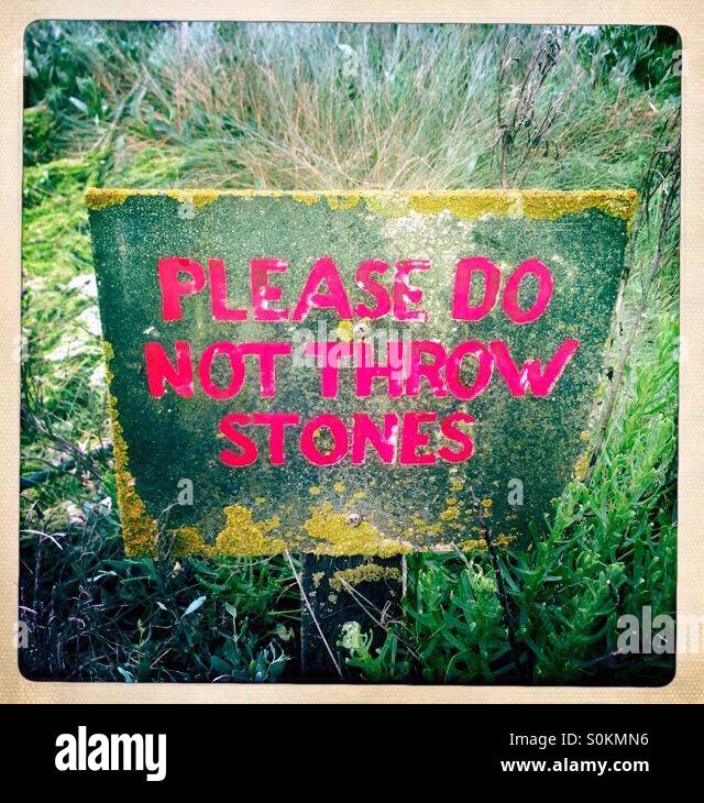 Do not throw stones Stock Photo Alamy