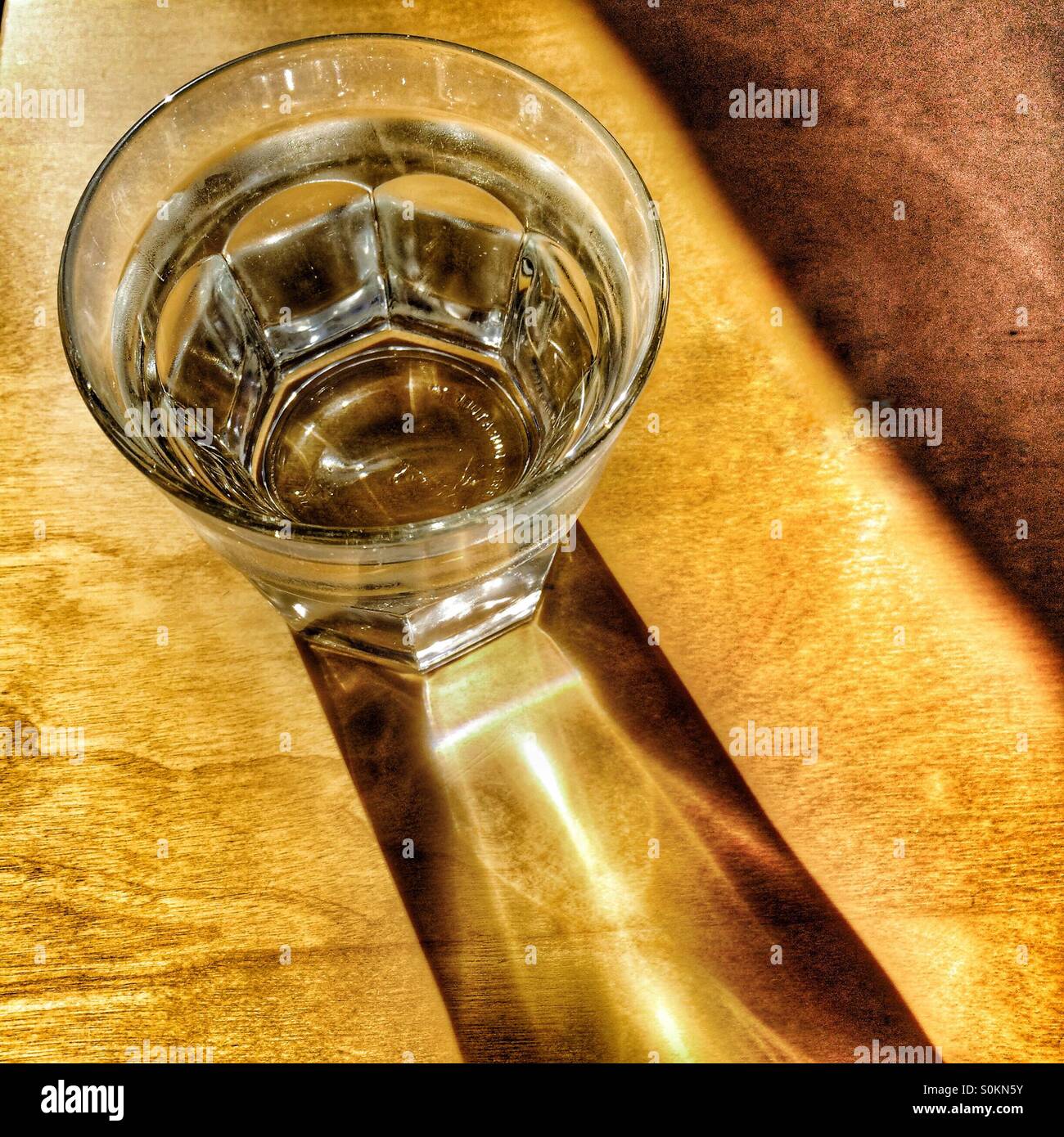 Glass of water on table - Smartphone Captured Stock Image