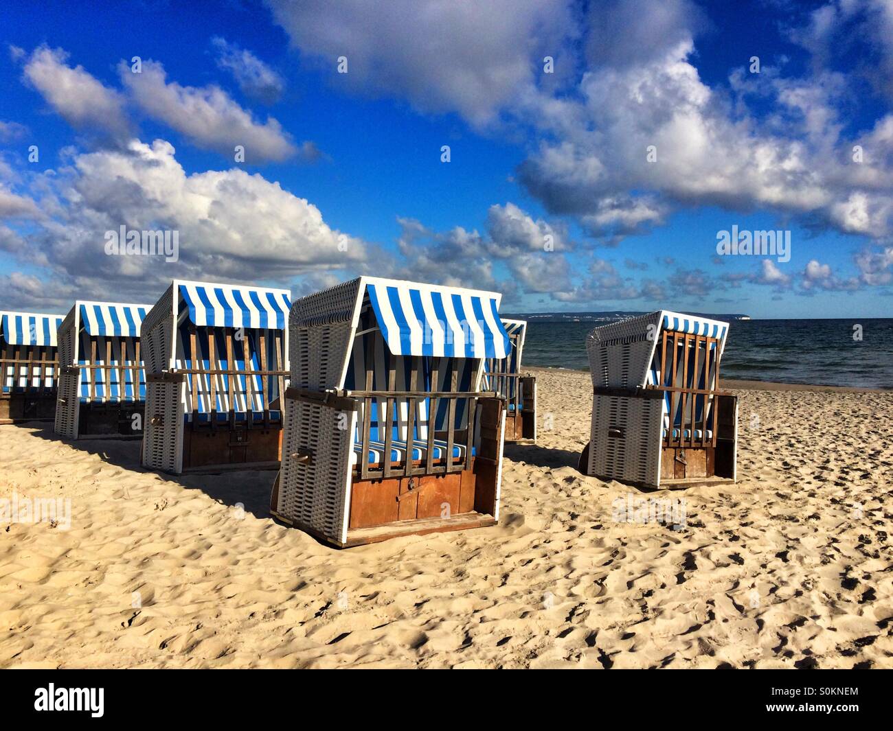 Morning on the beach in Binz, Ruegen Island, Germany - Smartphone Captured Stock Image