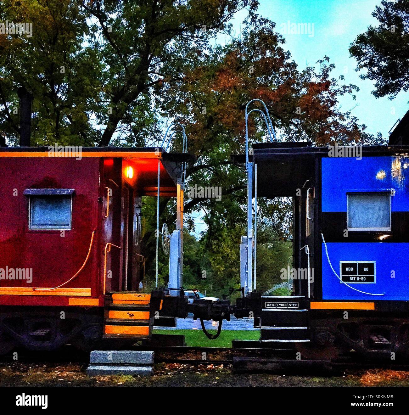 Yellow and red caboose hires stock photography and images Alamy