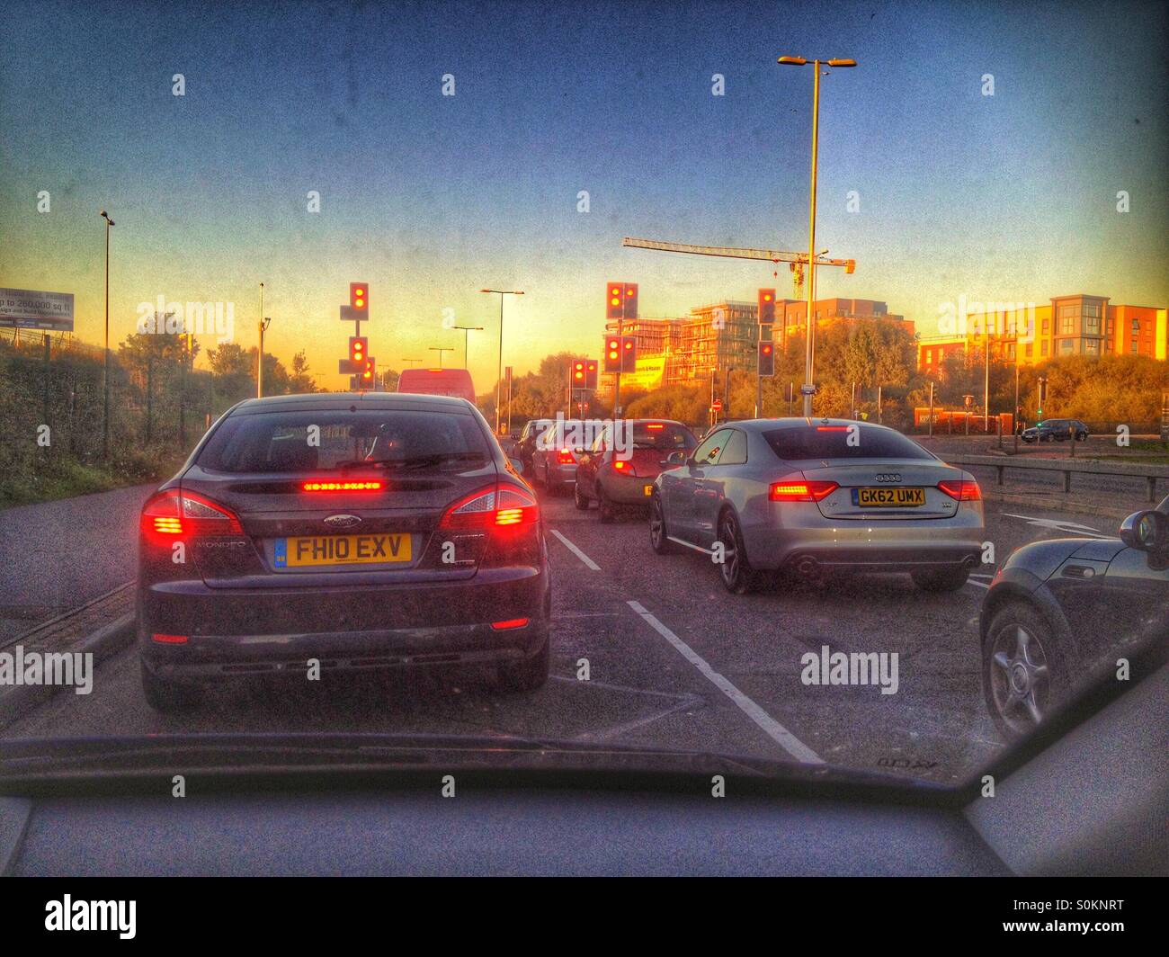 Cars Stopped Traffic Light Stock Photos & Cars Stopped Traffic Light