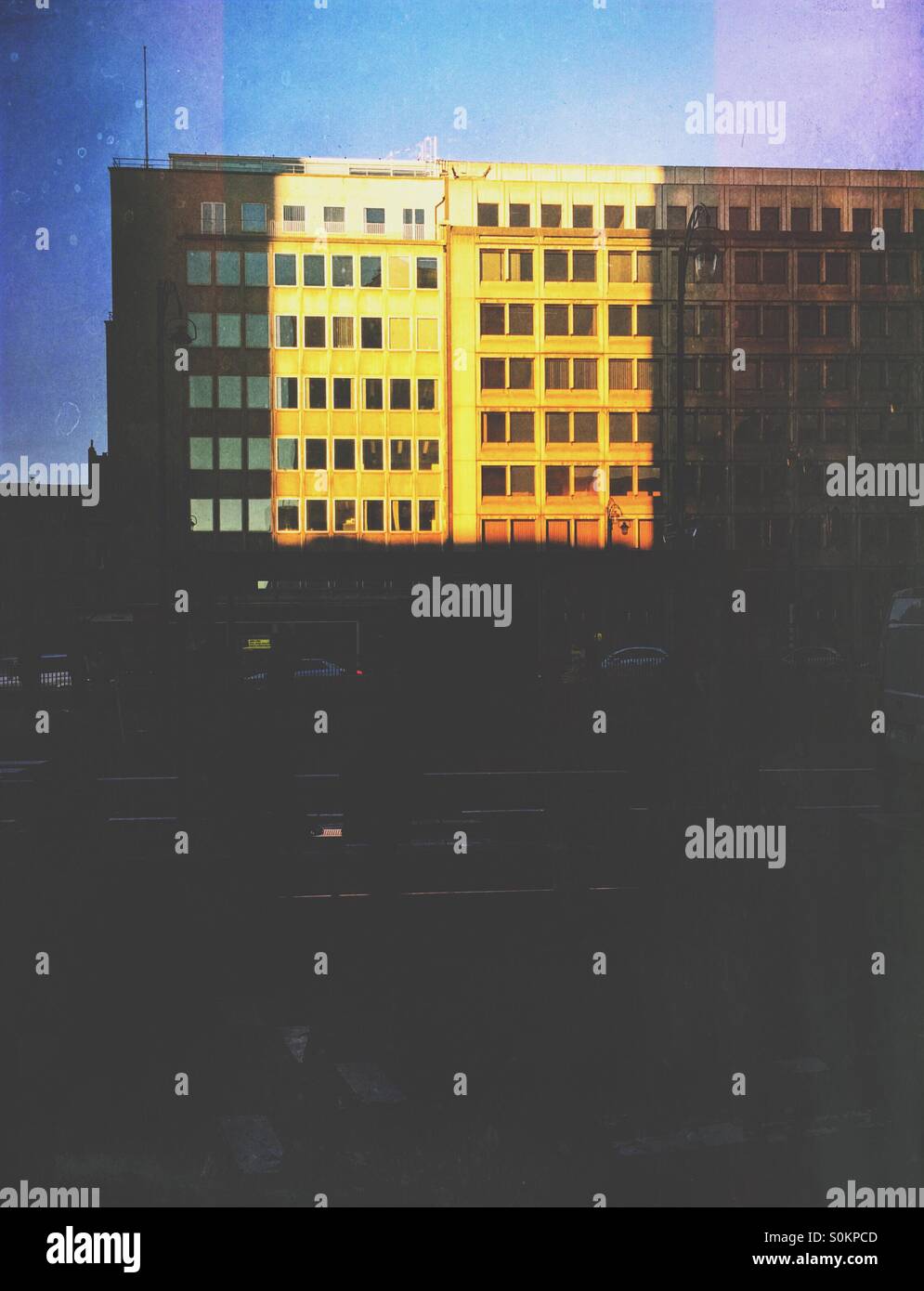 Square of sunlight in the city - Smartphone Captured Stock Image