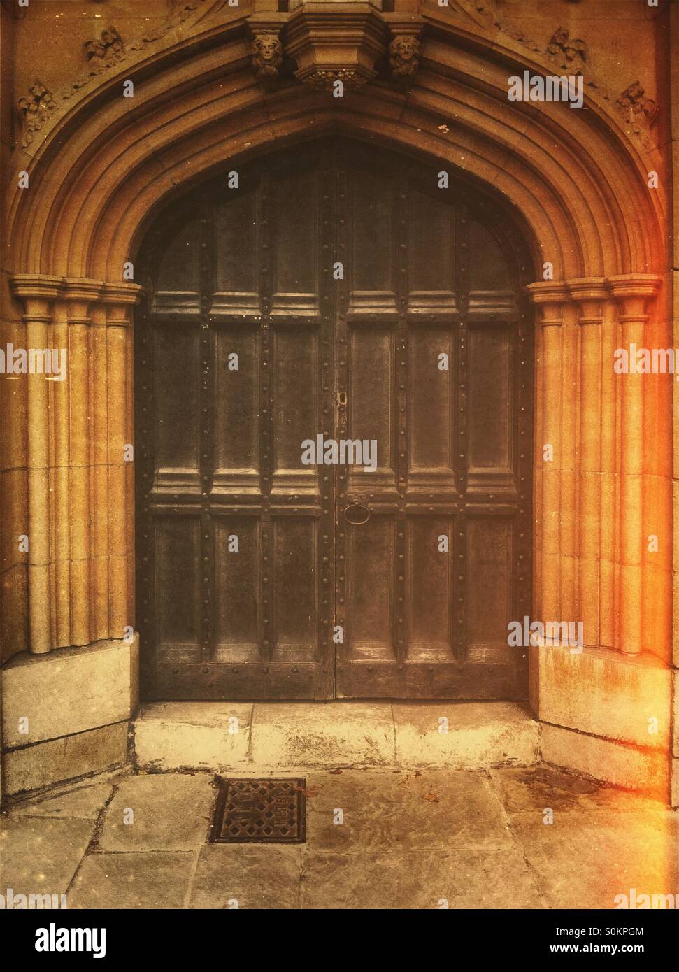 Old wooden doors England UK Stock Photo Alamy