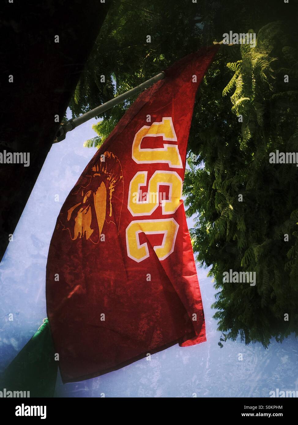 University of Southern California (USC) college football flag Stock Photo