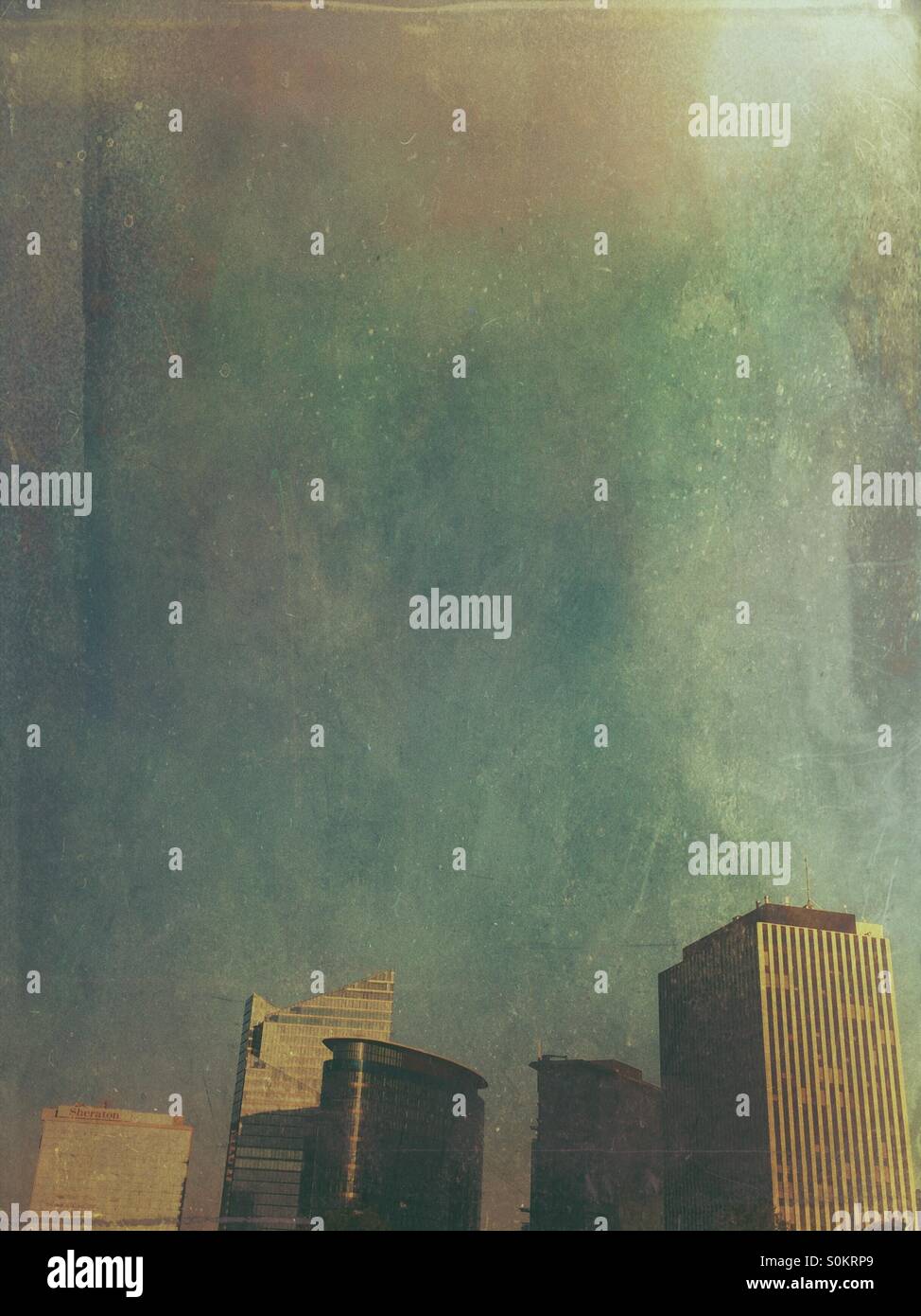 Brussels skyline. Business district. Dirty sky - Smartphone Captured Stock Image