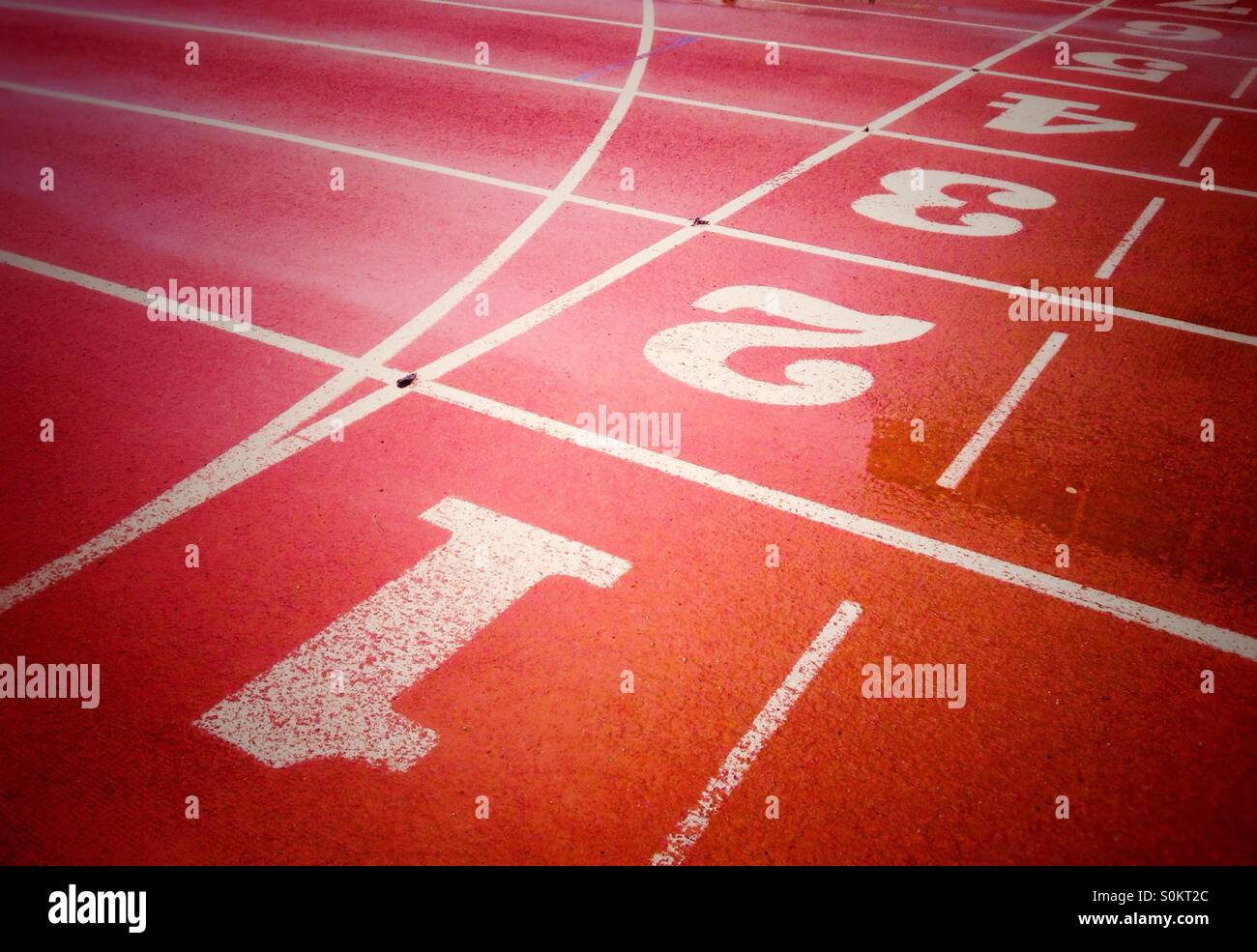Running lanes of running track Stock Photo Alamy