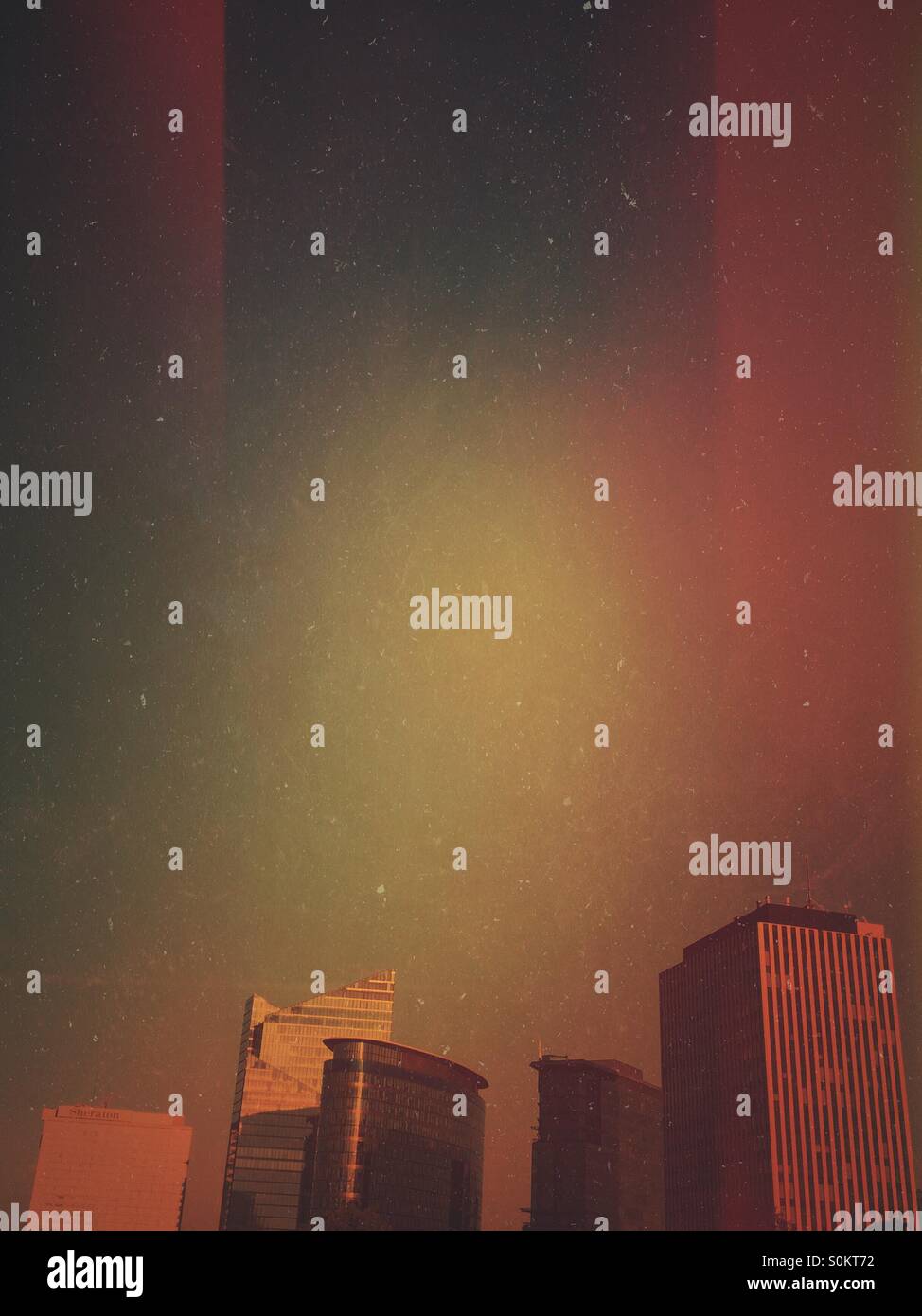 Brussels skyline. Business district. City heating up. Rising temperatures. - Smartphone Captured Stock Image