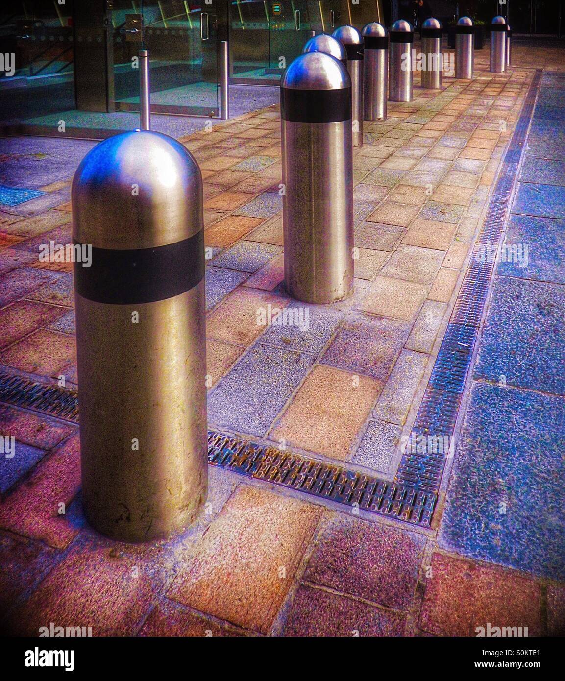 Security bollards - Smartphone Captured Stock Image