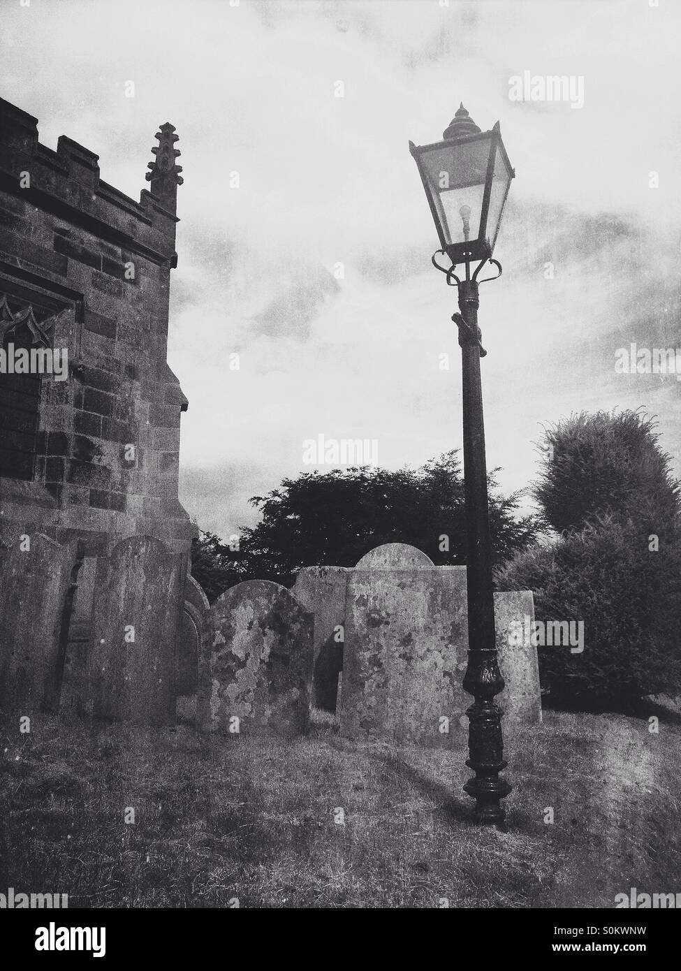 Lamp in grave yard - Smartphone Captured Stock Image